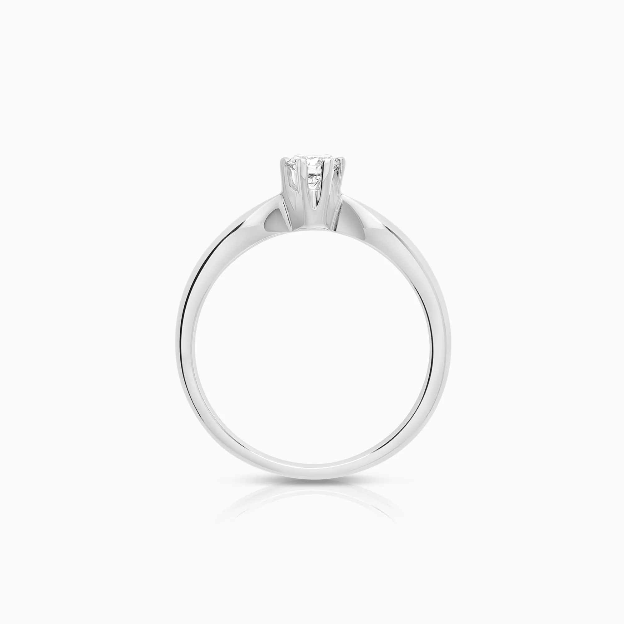 Solitaire ring 0.22ct 18K white gold - Image 2