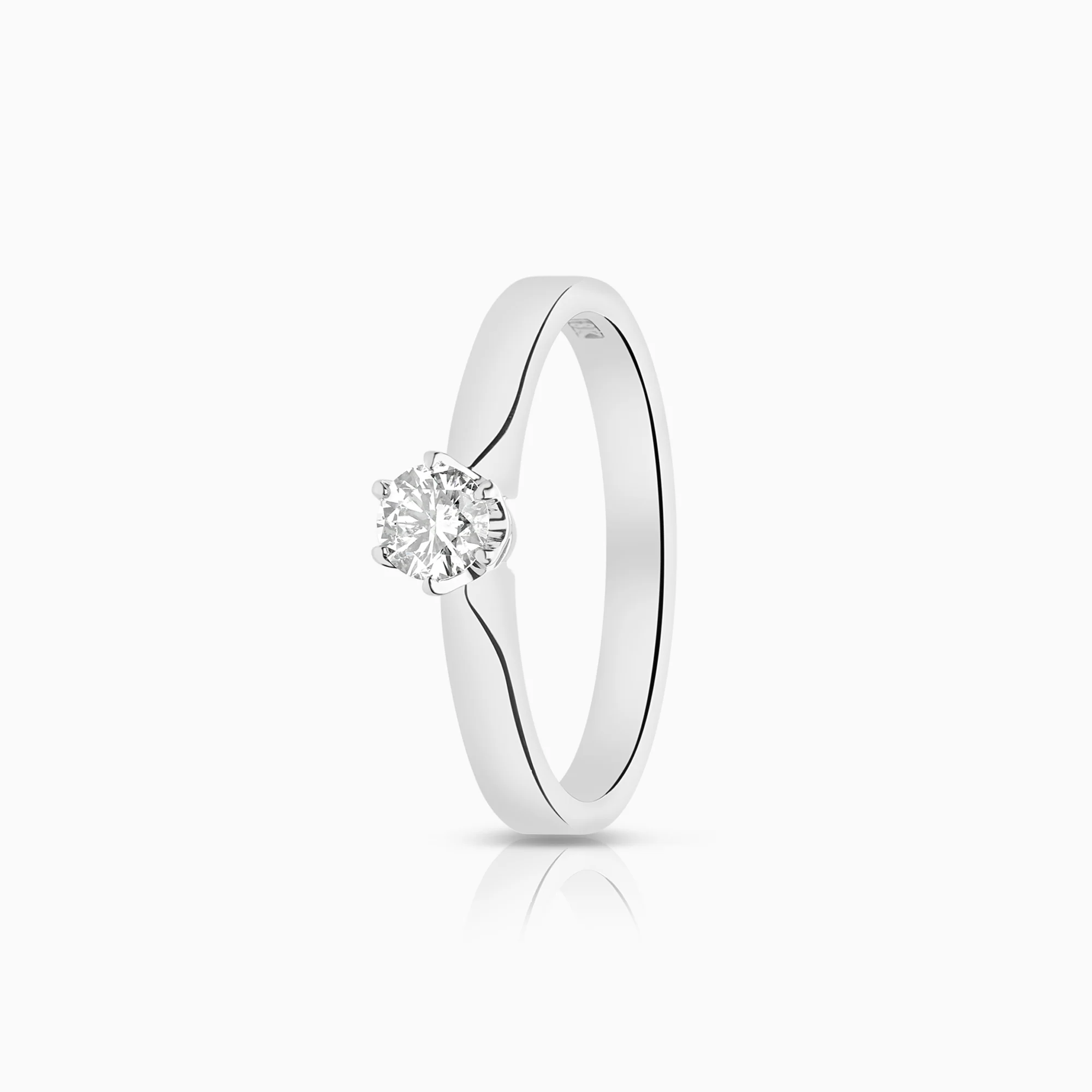 Solitaire ring 0.24ct 18K white gold