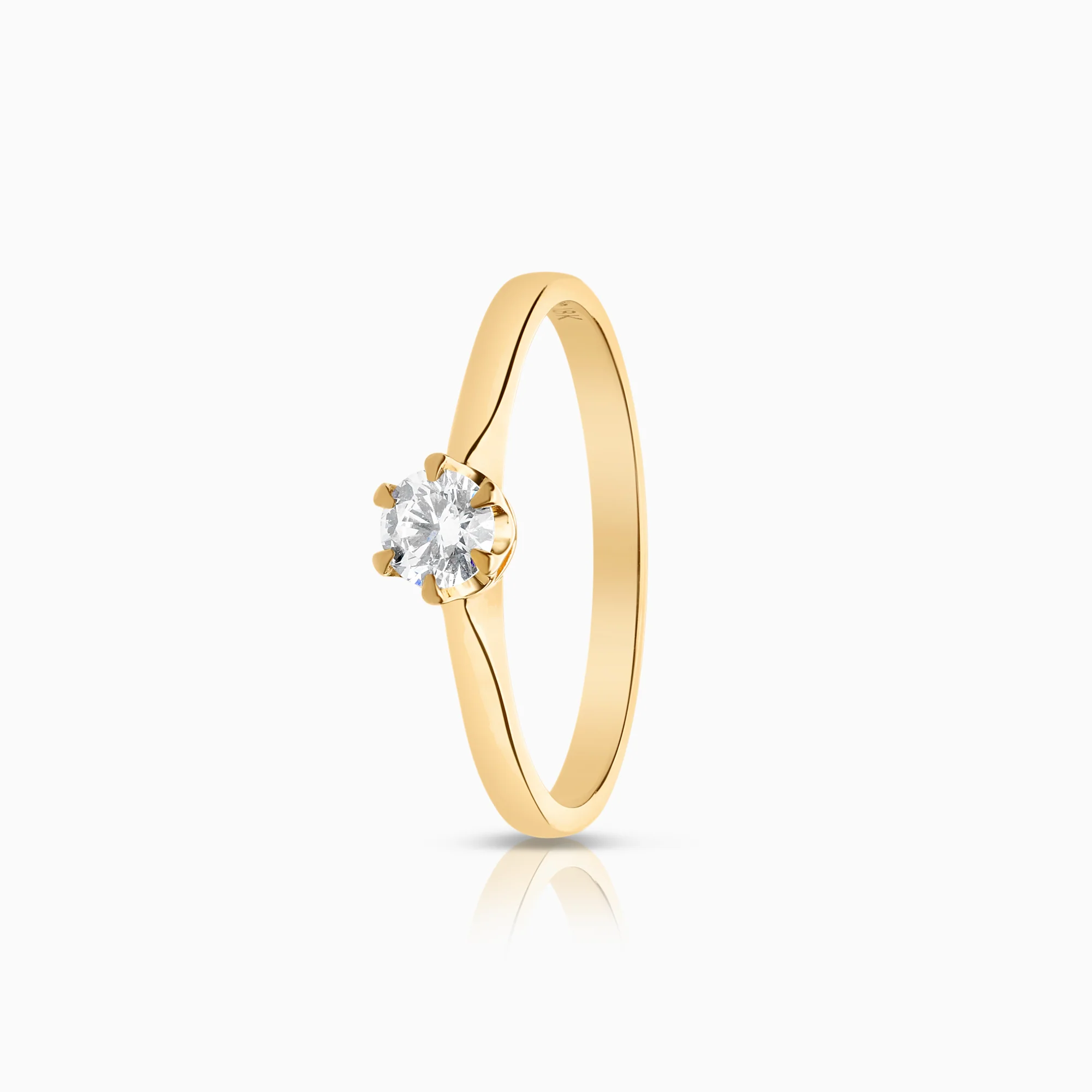 Solitaire ring 0.25ct 18K gold