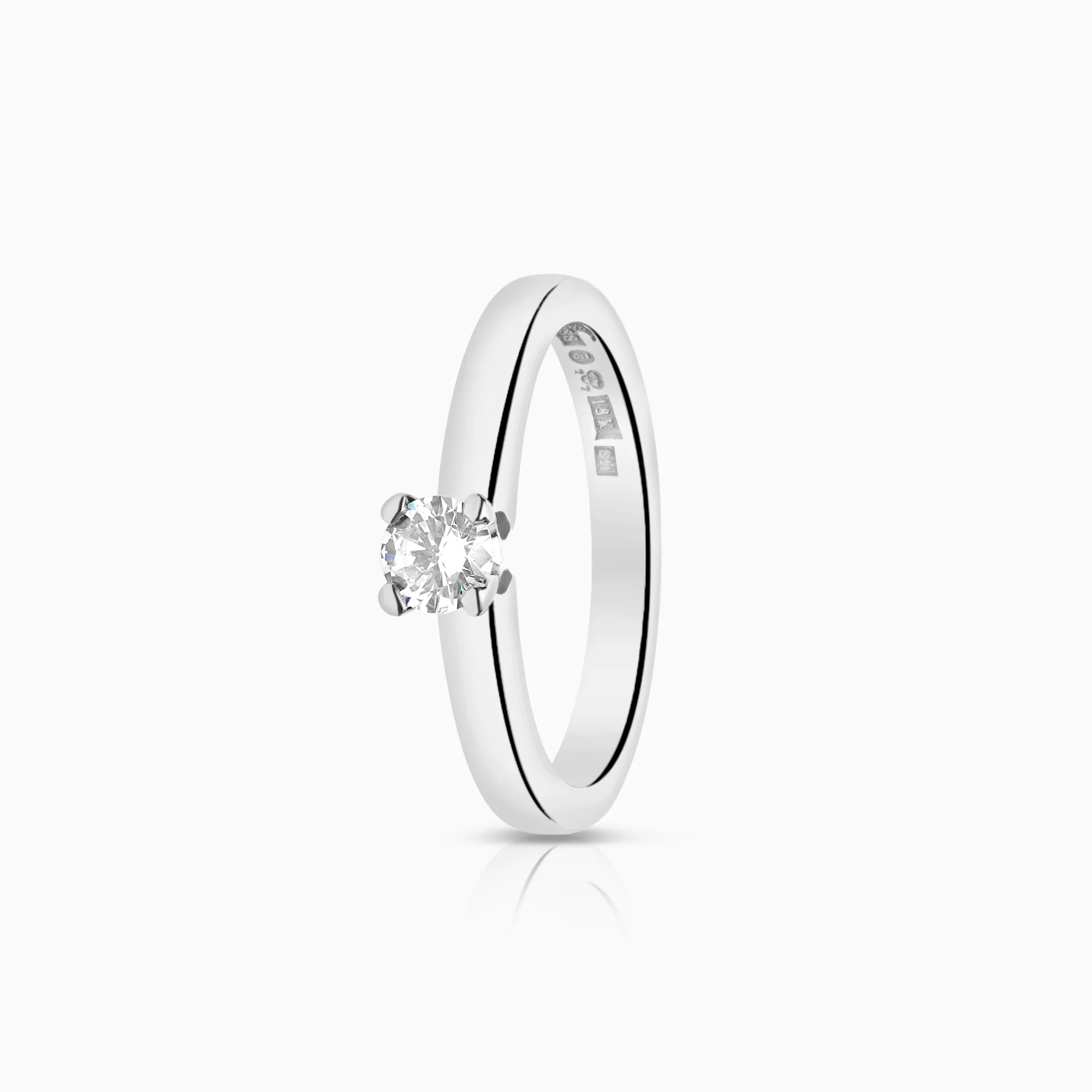 Solitaire ring 0.25ct 18K white gold