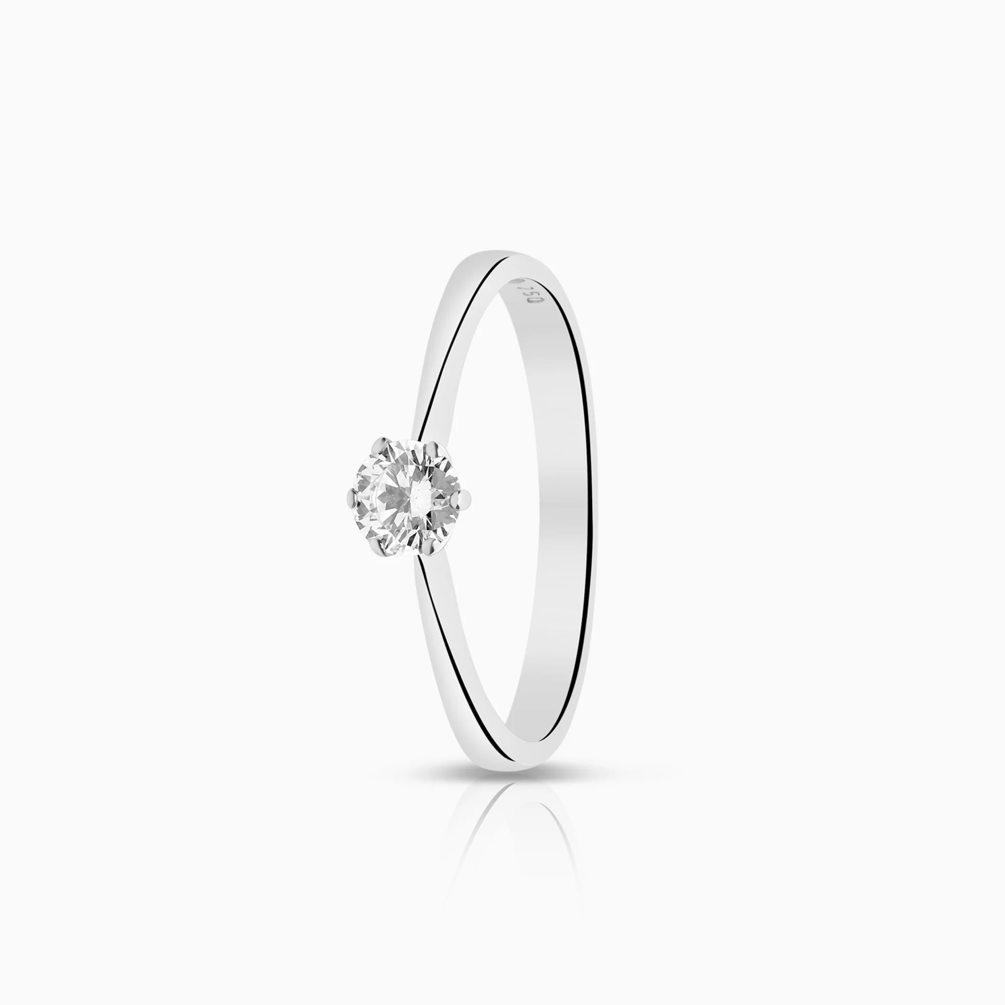 Solitaire ring 0.25ct 18K white gold
