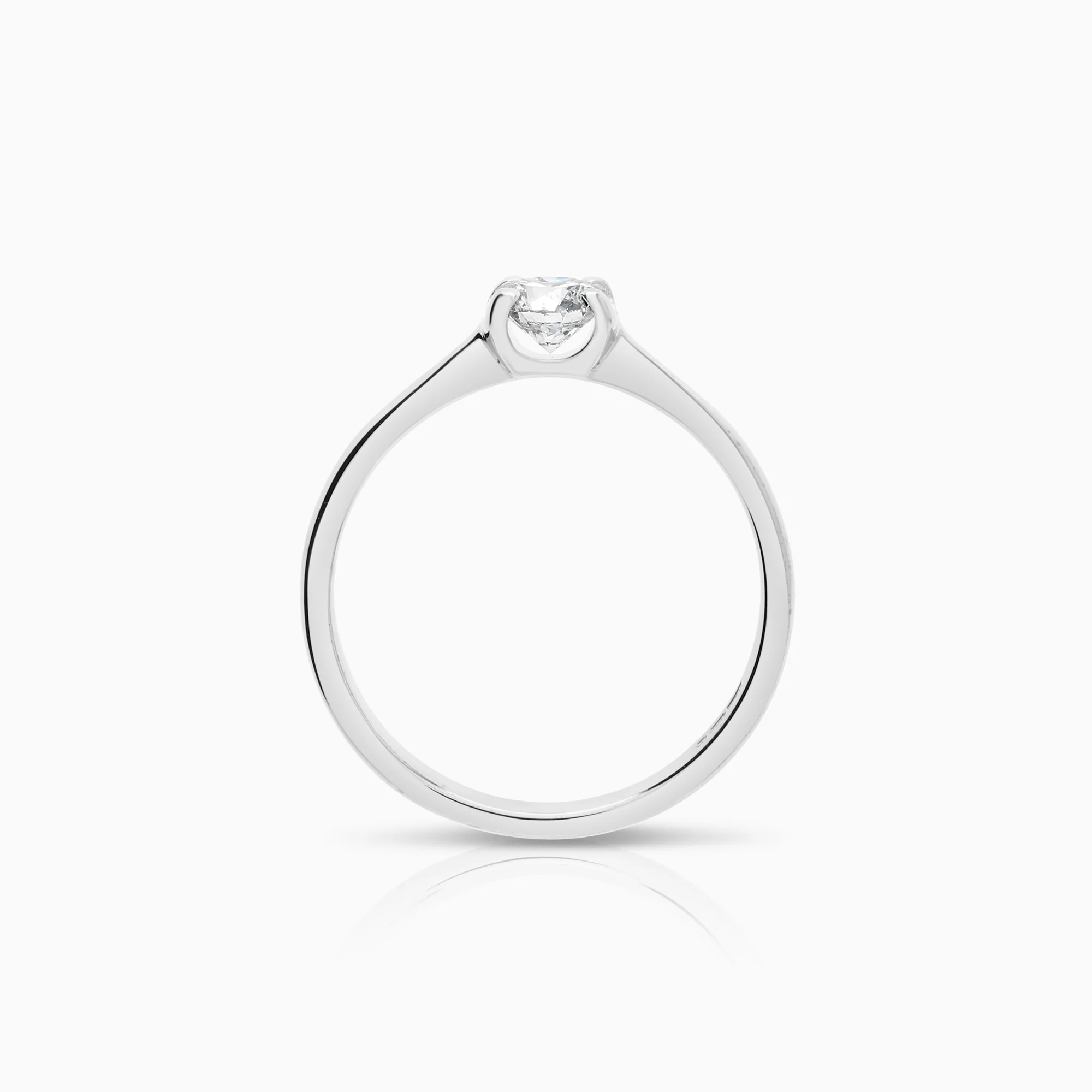 Solitaire ring 0.28ct 18K white gold - Image 2