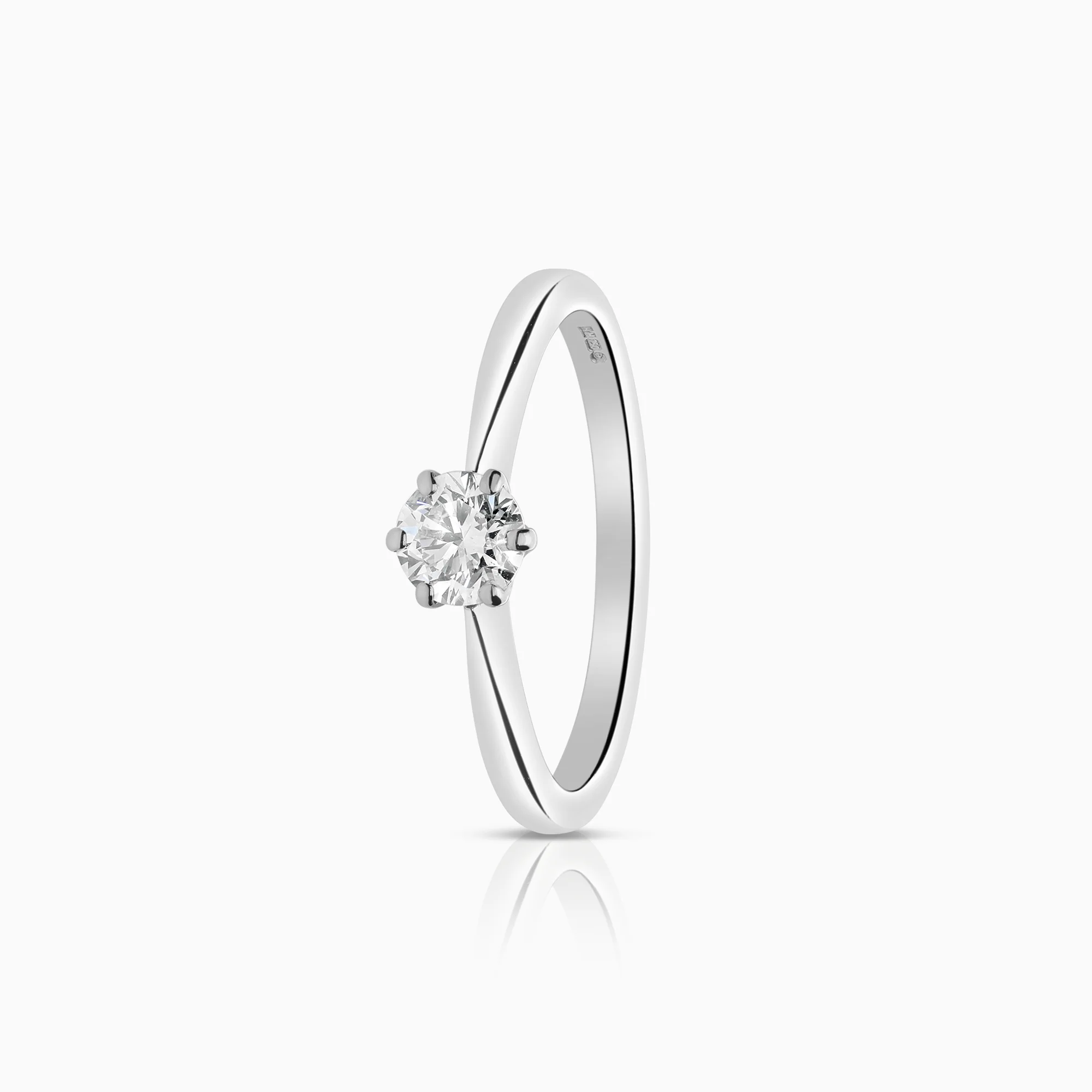 Solitaire ring 0.30ct 18K white gold