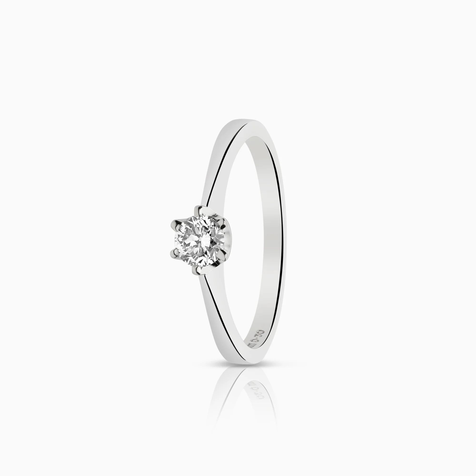 Solitaire ring 0.30ct 18K white gold