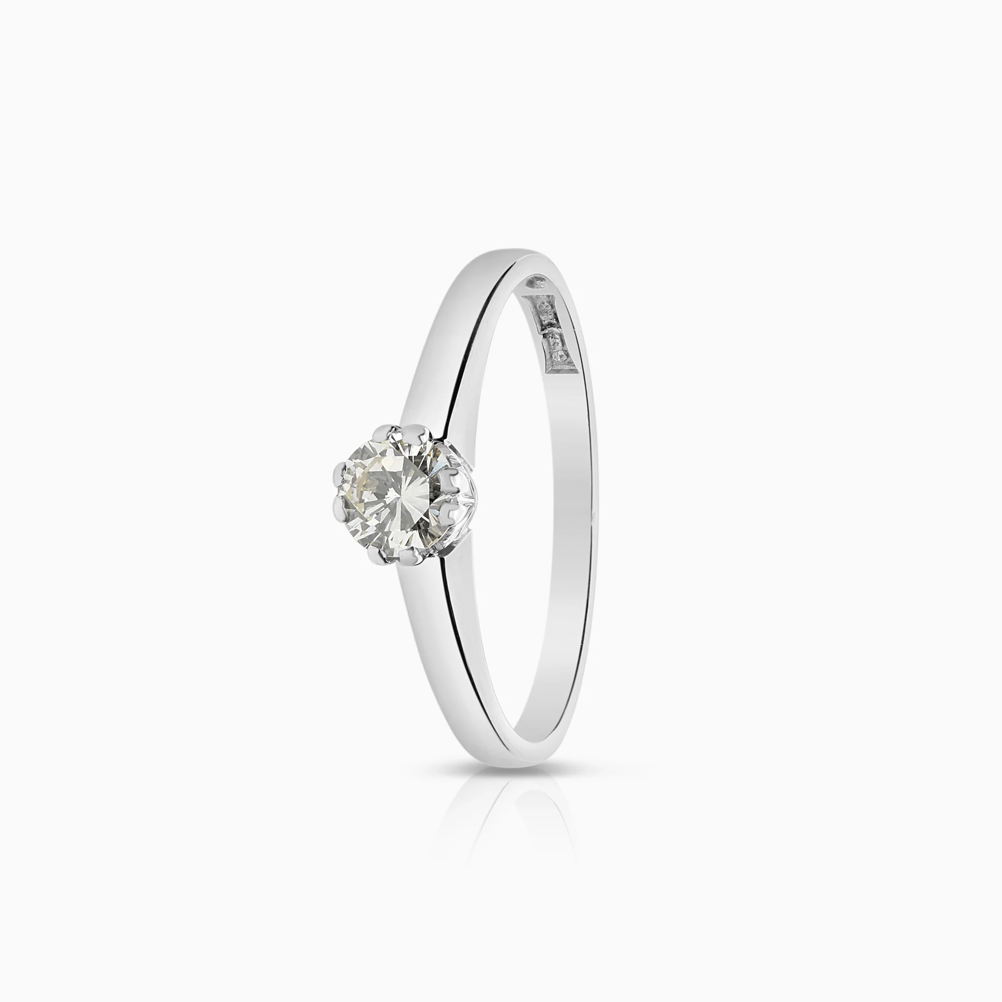Solitaire ring 0.30ct 18K white gold