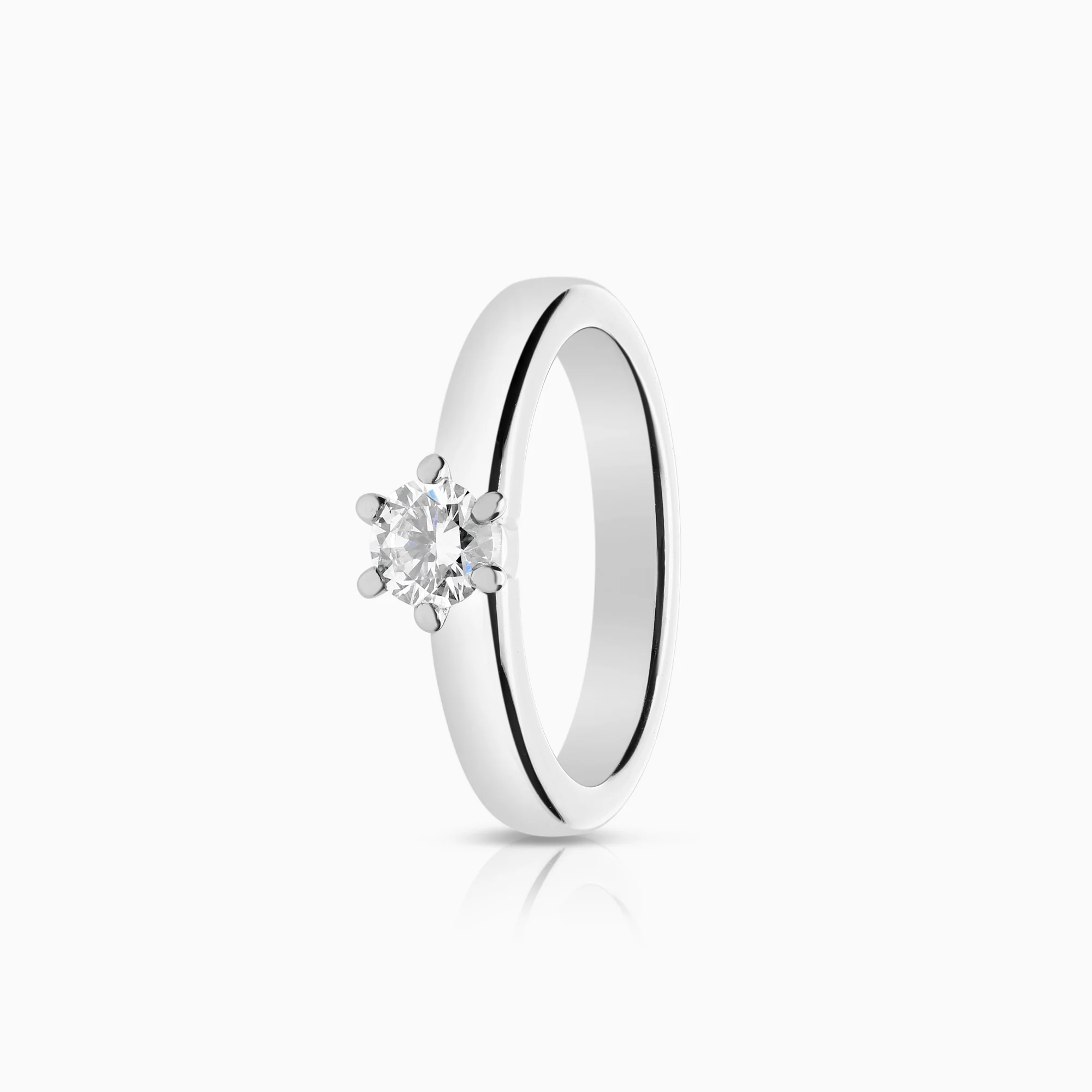 Solitaire ring 0.30ct 18K white gold