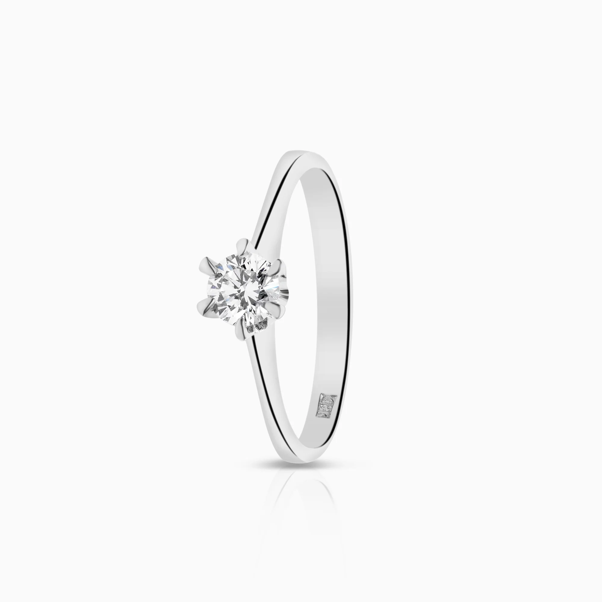 Solitaire ring 0.33ct 18K white gold