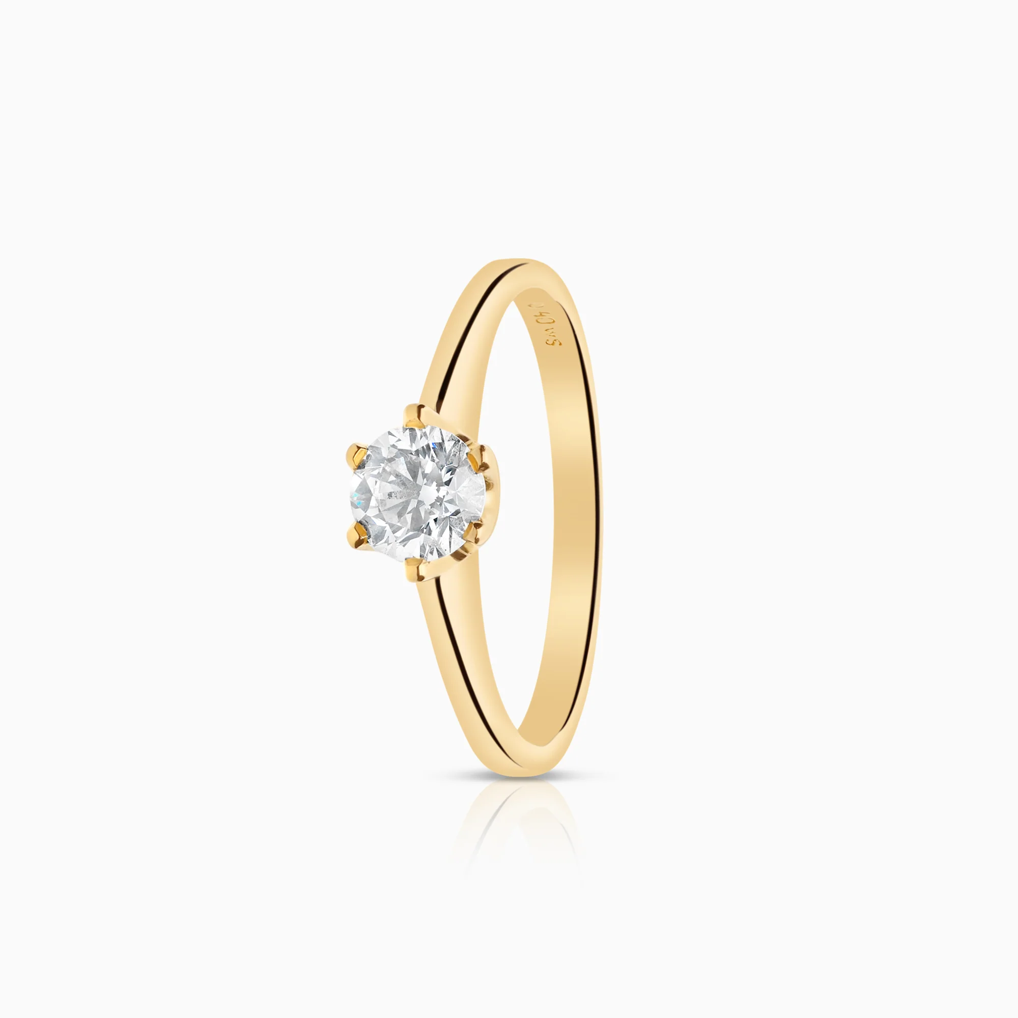 Solitaire ring 0.40ct 18K gold
