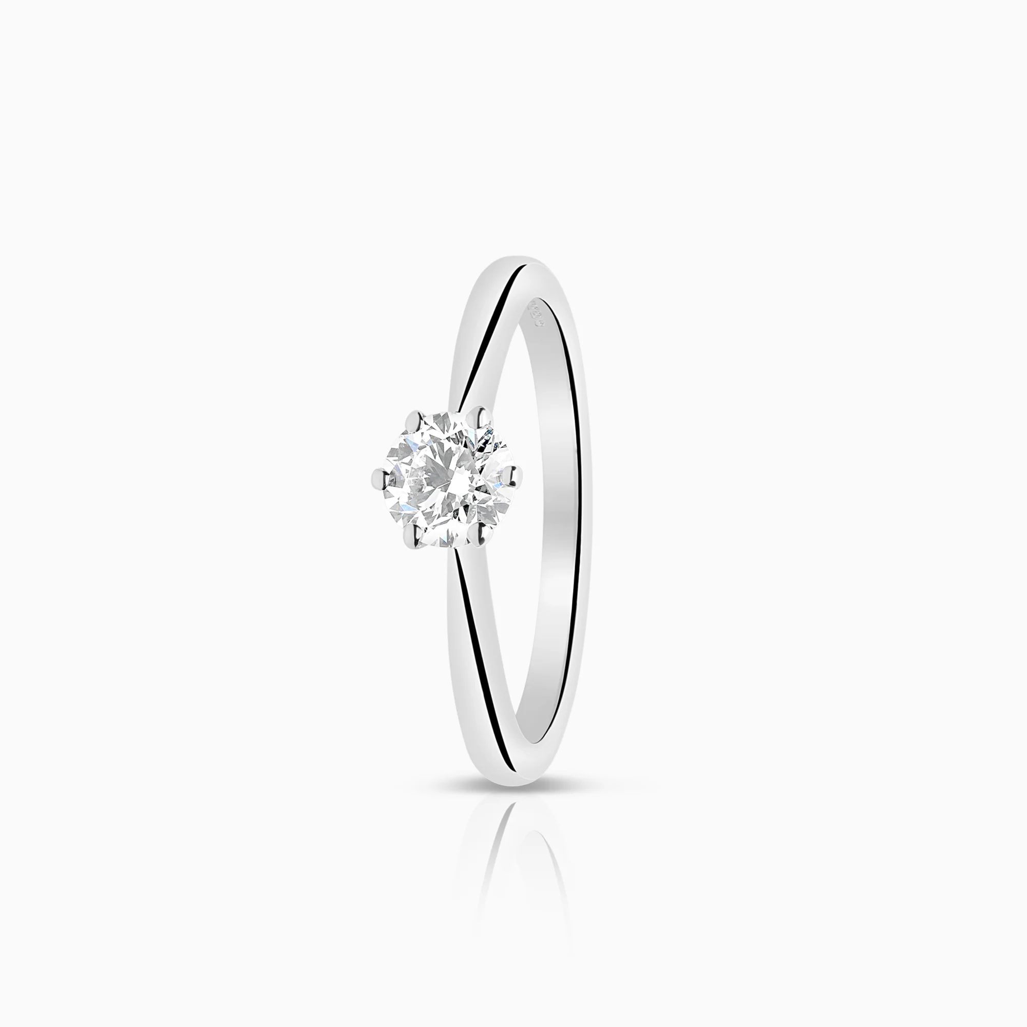 Solitaire ring 0.40ct 18K white gold