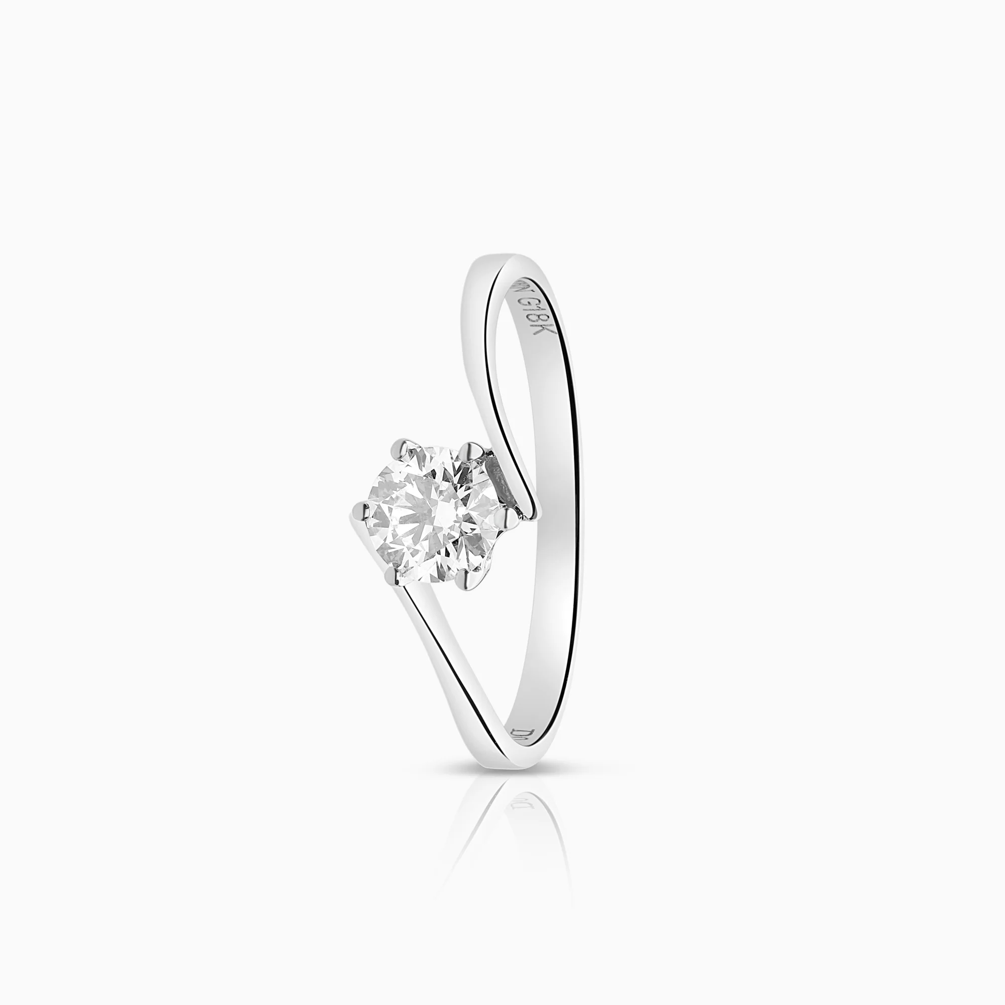 Solitaire ring 0.40ct 18K white gold