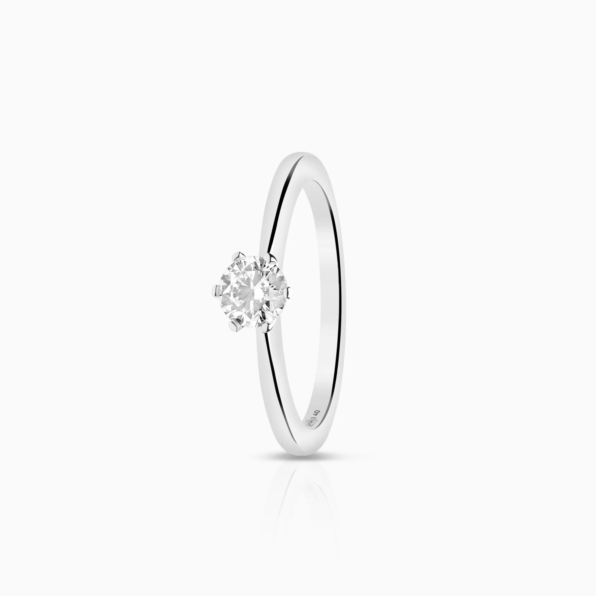 Solitaire ring 0.40ct 18K white gold