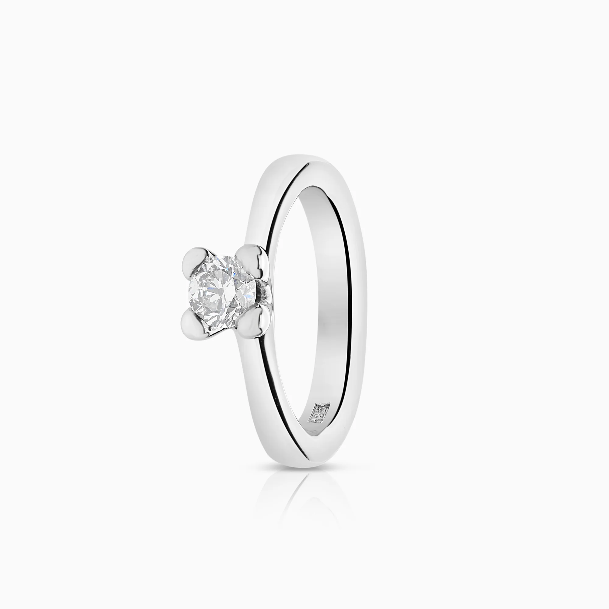Solitaire ring 0.48ct 18K white gold