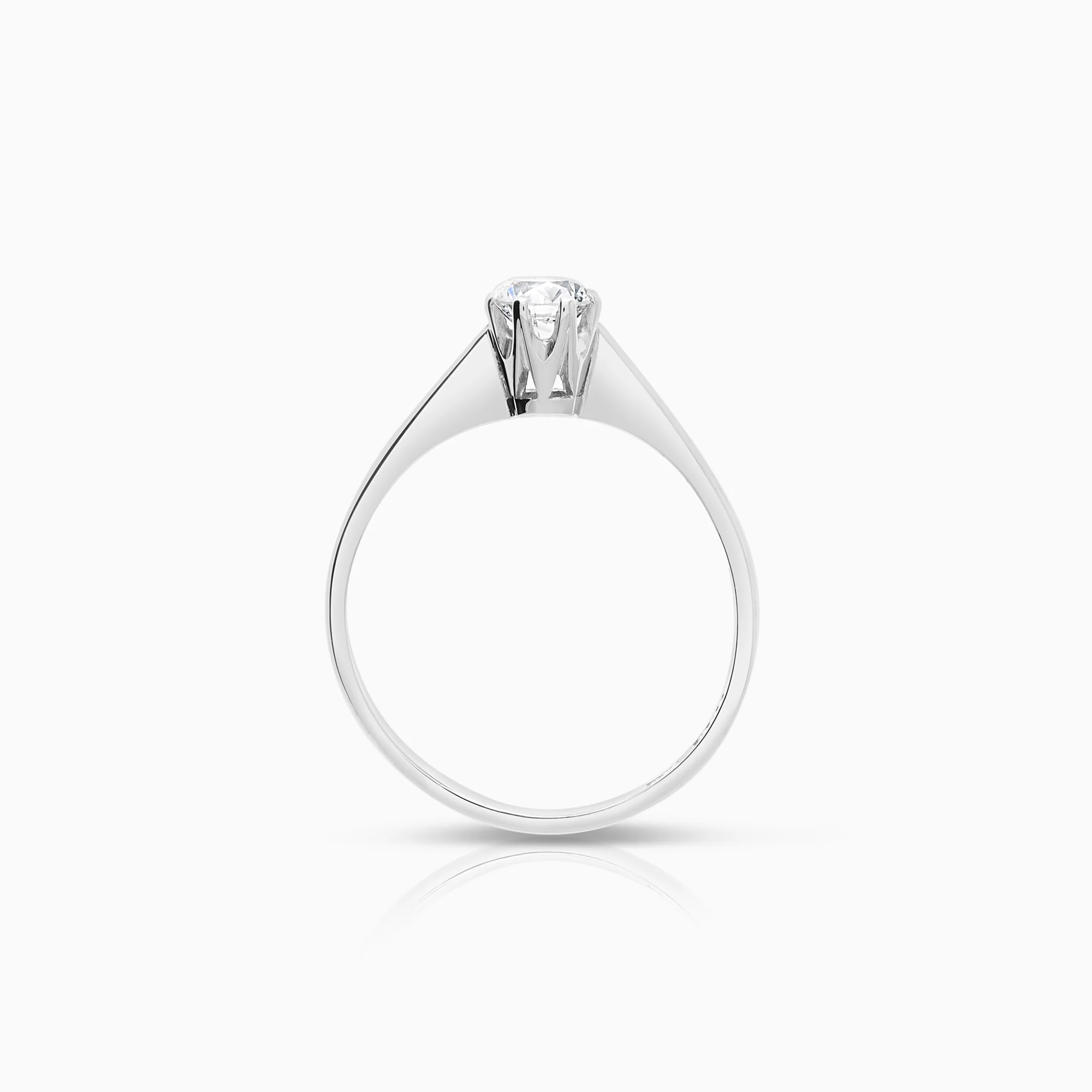 Solitaire ring 0.49ct 18K white gold - Image 2