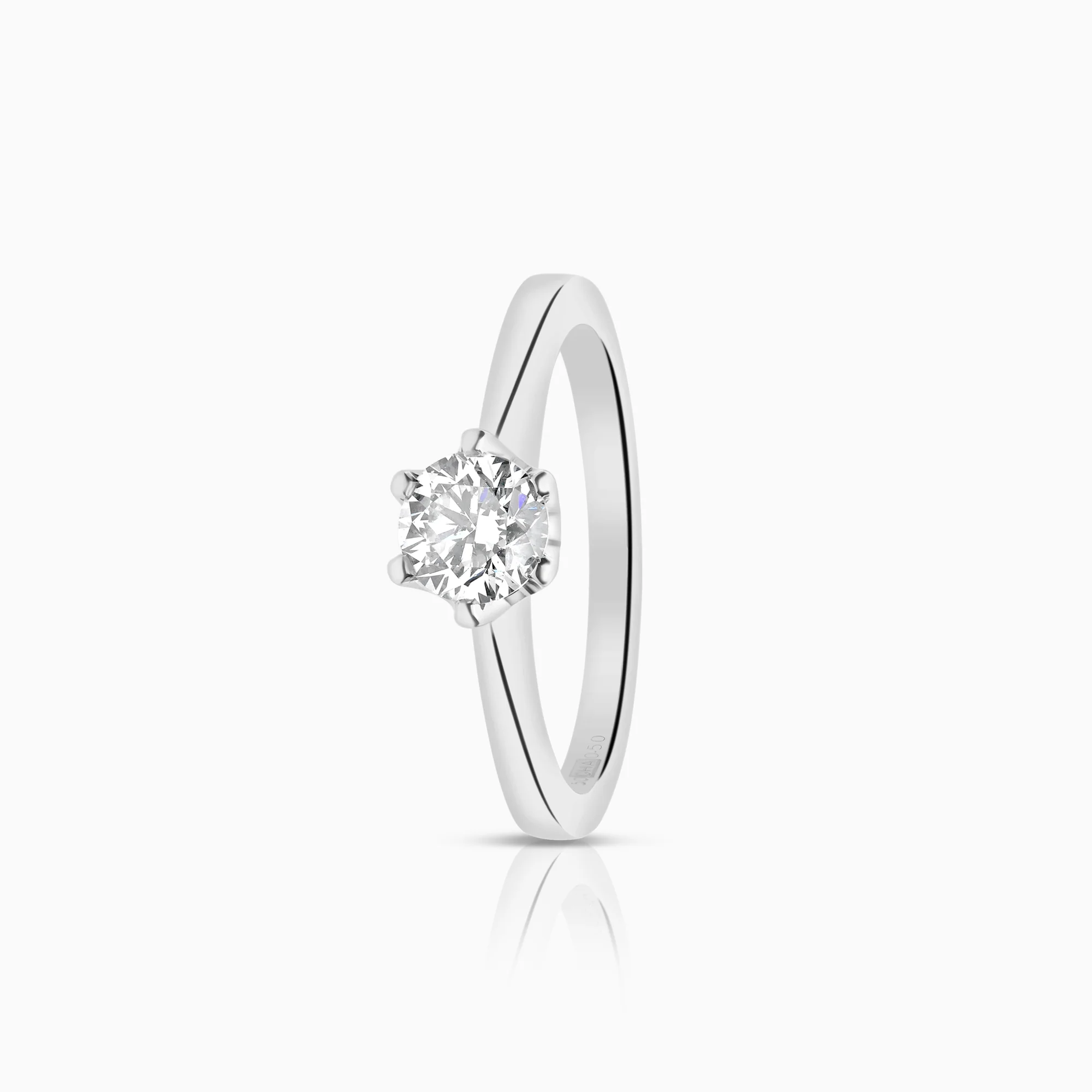 Solitaire ring 0.50ct 18K white gold