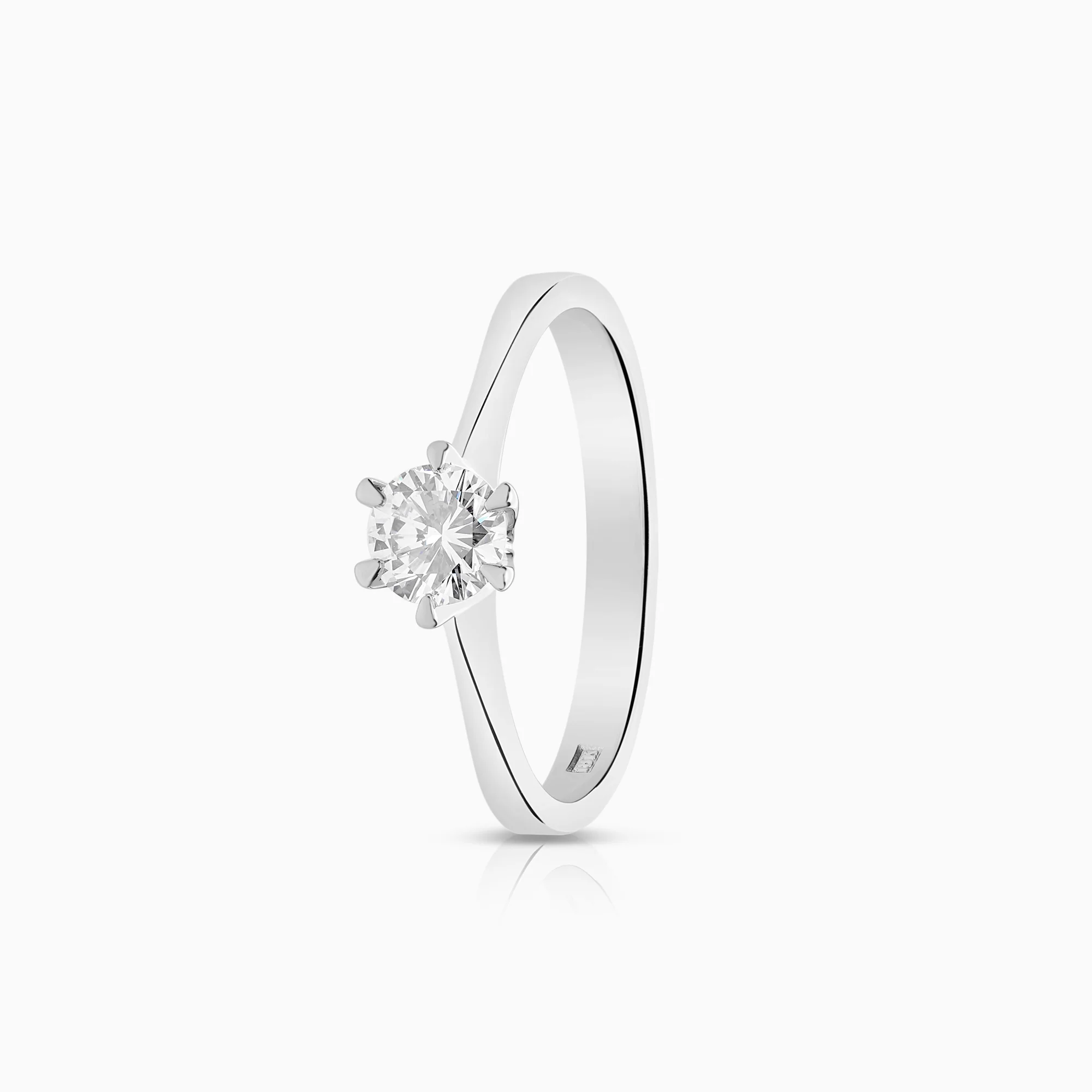 Solitaire ring 0.50ct 18K white gold