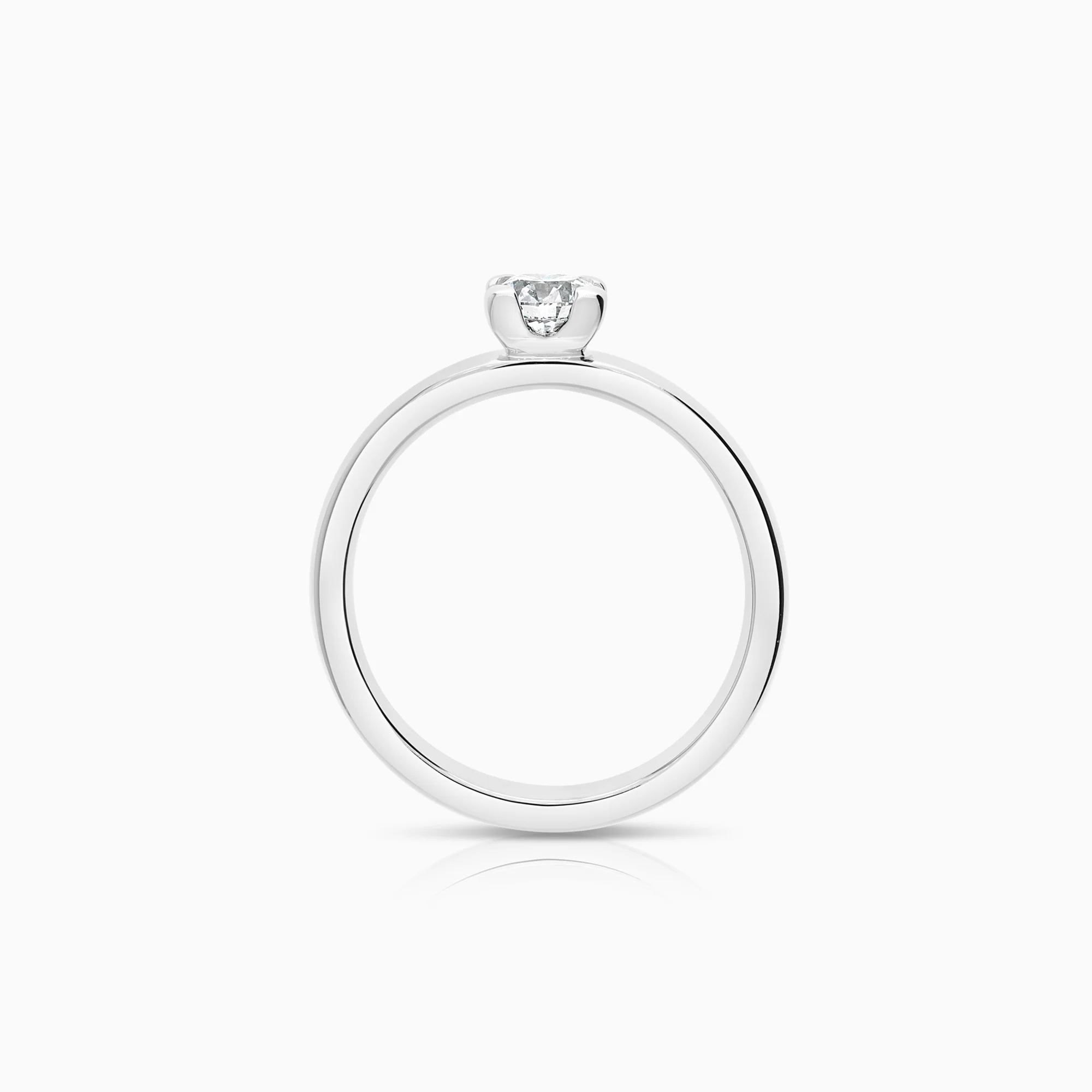 Solitaire ring 0.52ct 18K white gold - Image 2