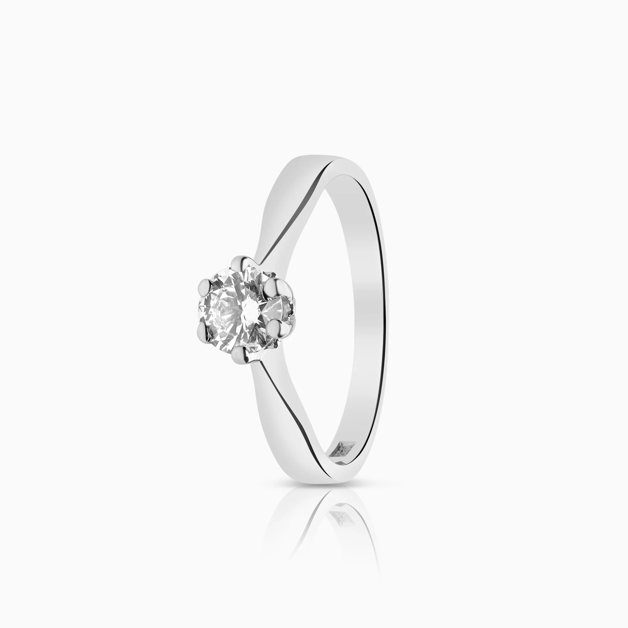 Solitaire ring 0.55ct 14K white gold