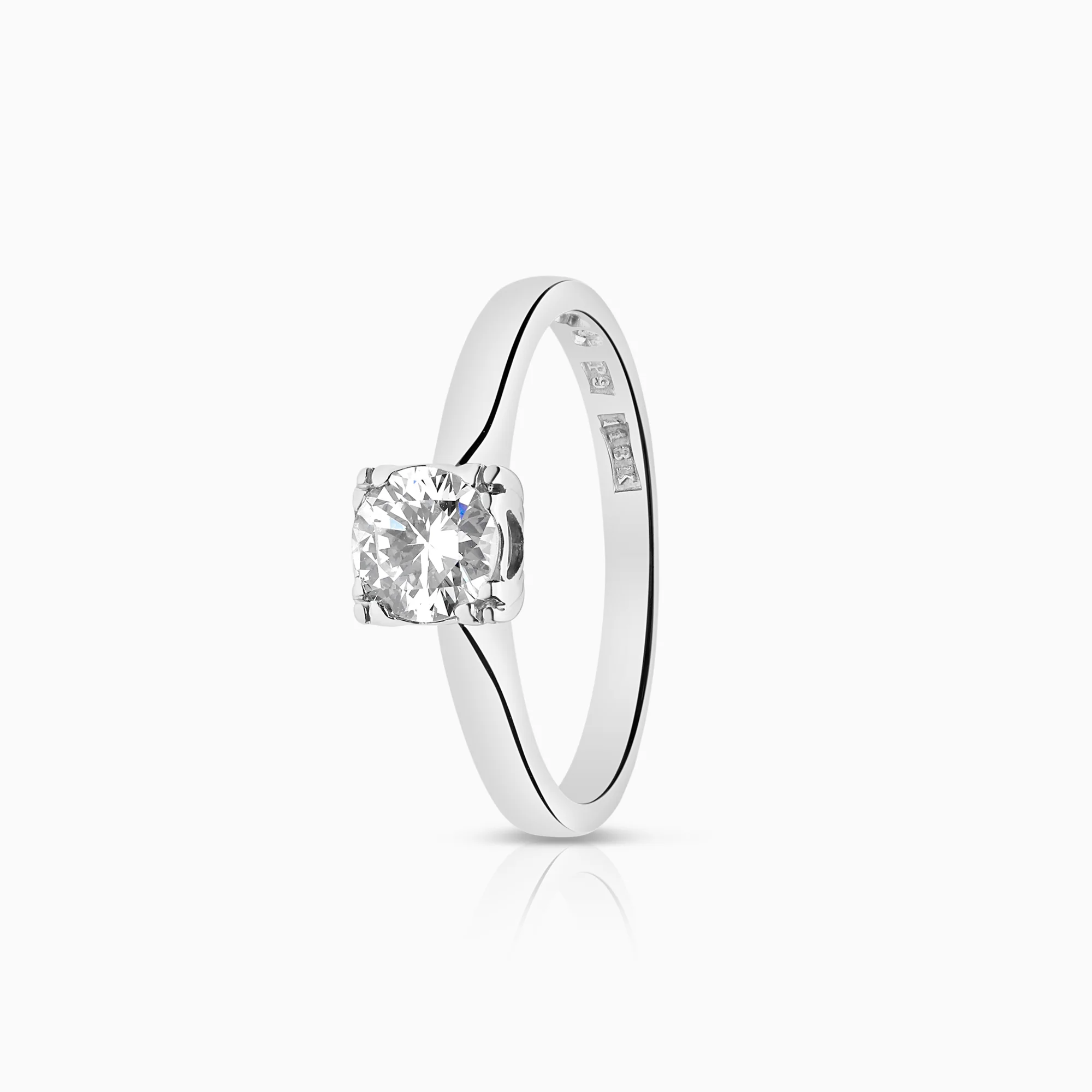 Solitaire ring 0.56ct 18K white gold