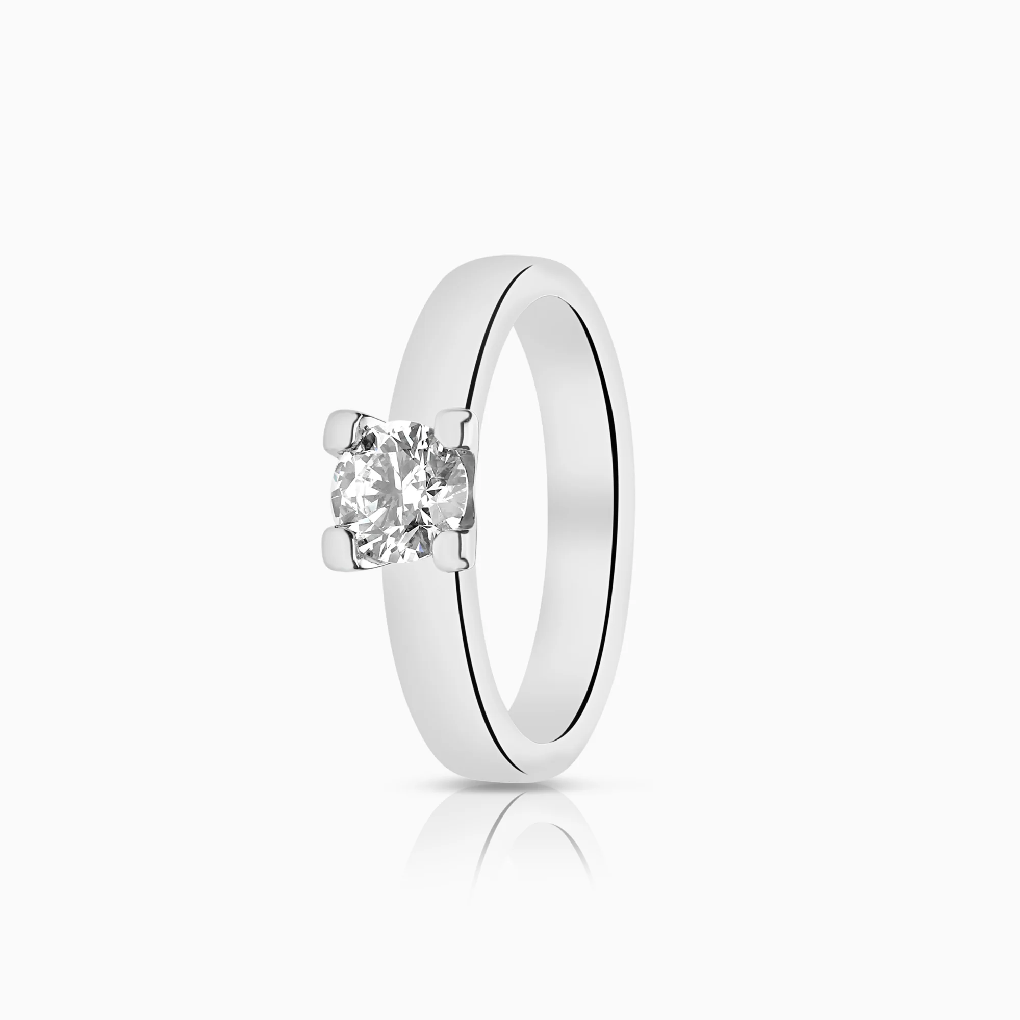 Solitaire ring 0.60ct 18K white gold