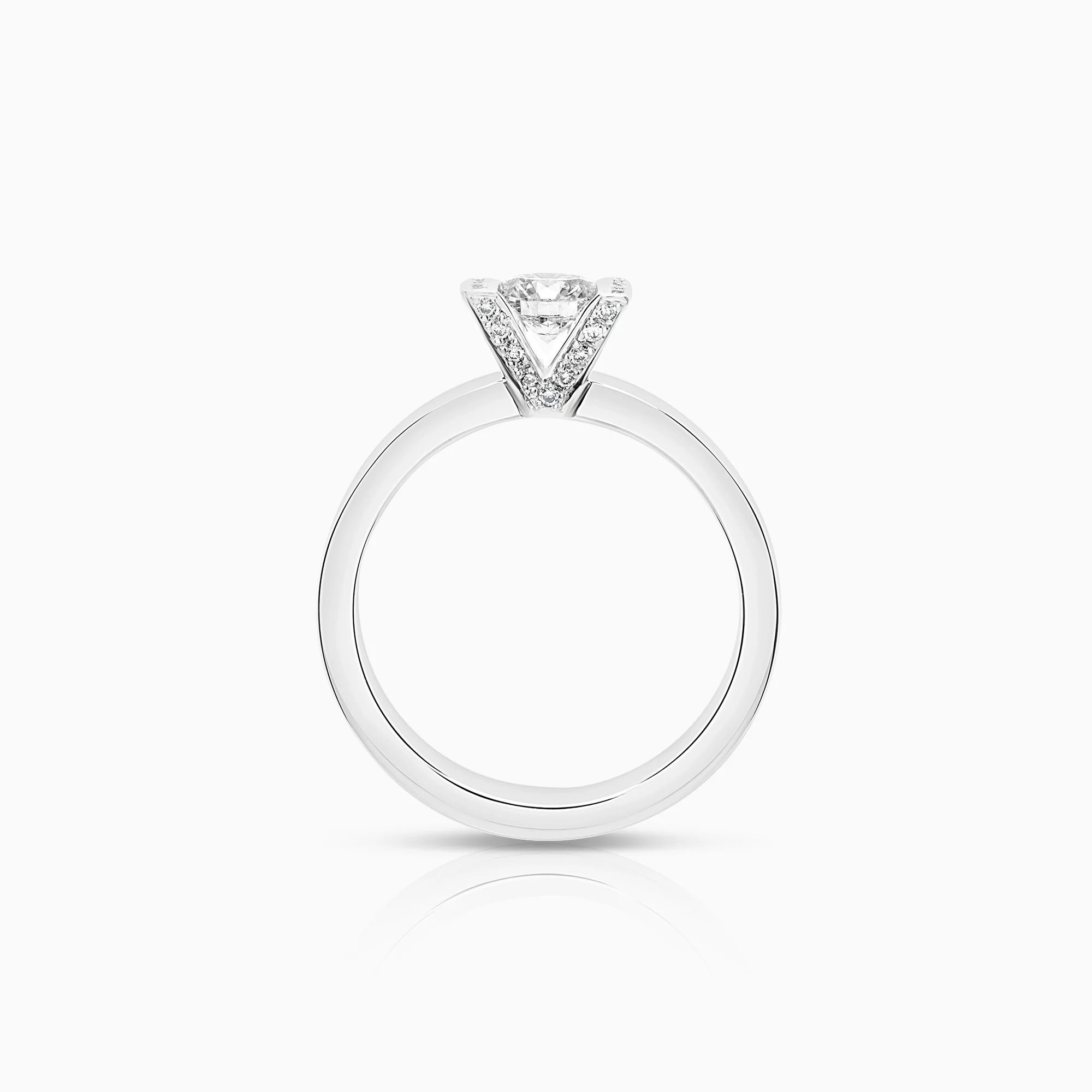 Solitaire ring 0.63ct 18K white gold - Image 2
