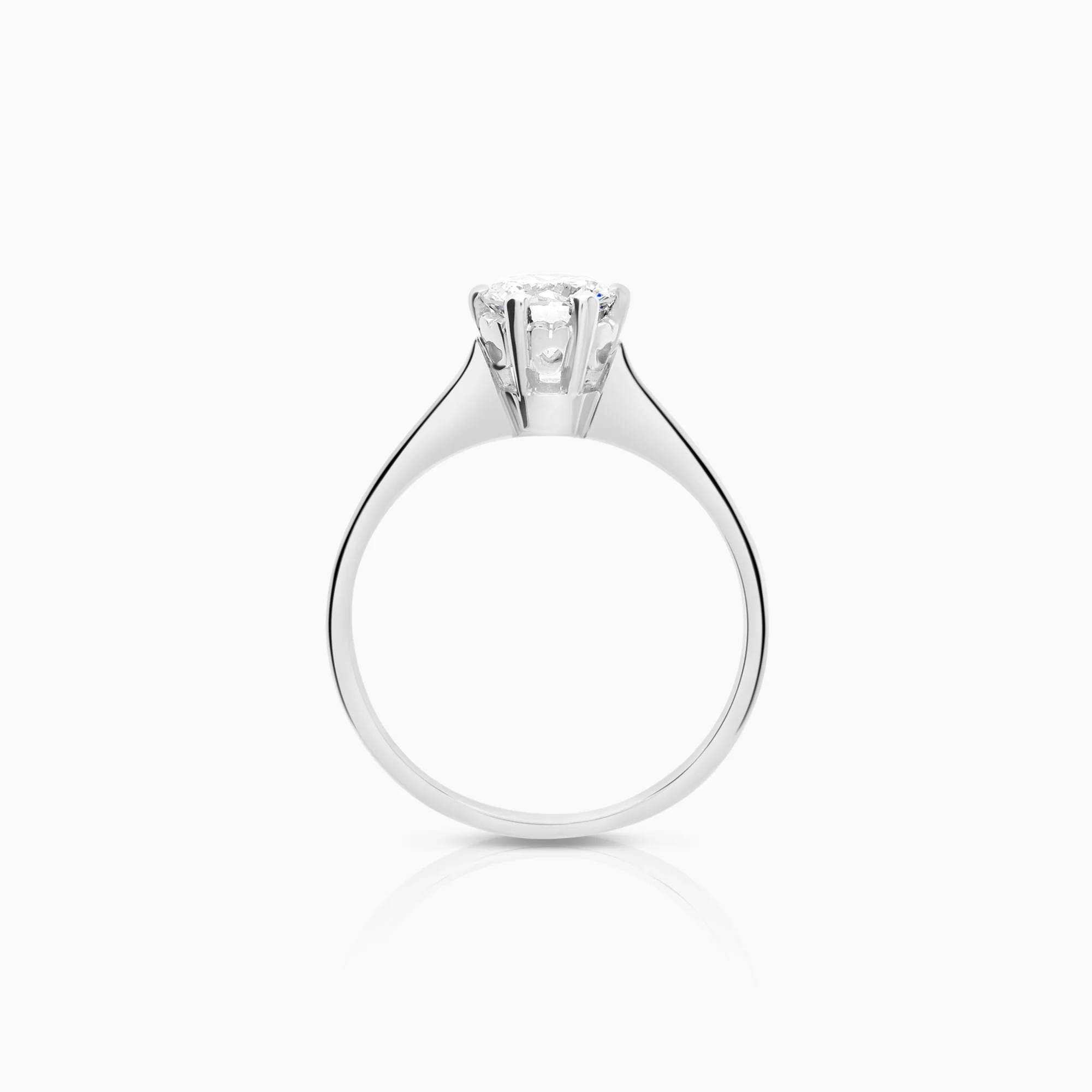 Solitaire ring 0.74ct 18K white gold - Image 2