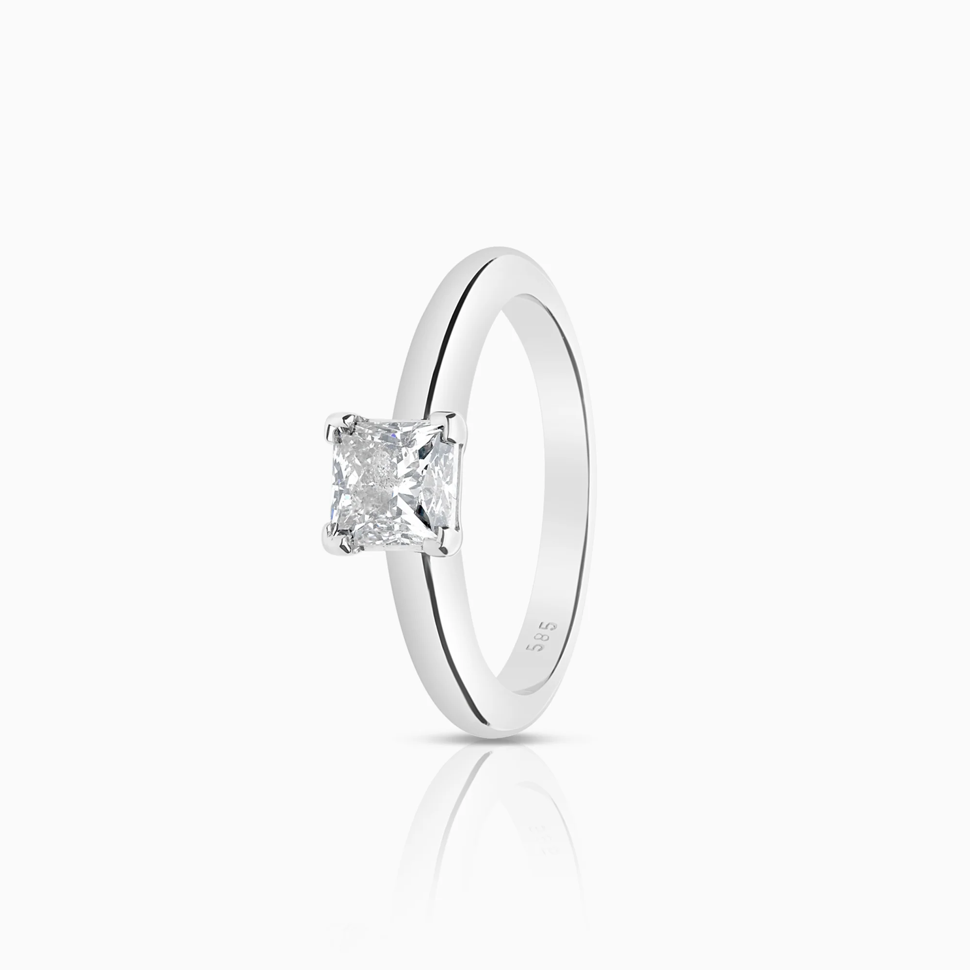 Solitaire ring 0.75ct 14K white gold