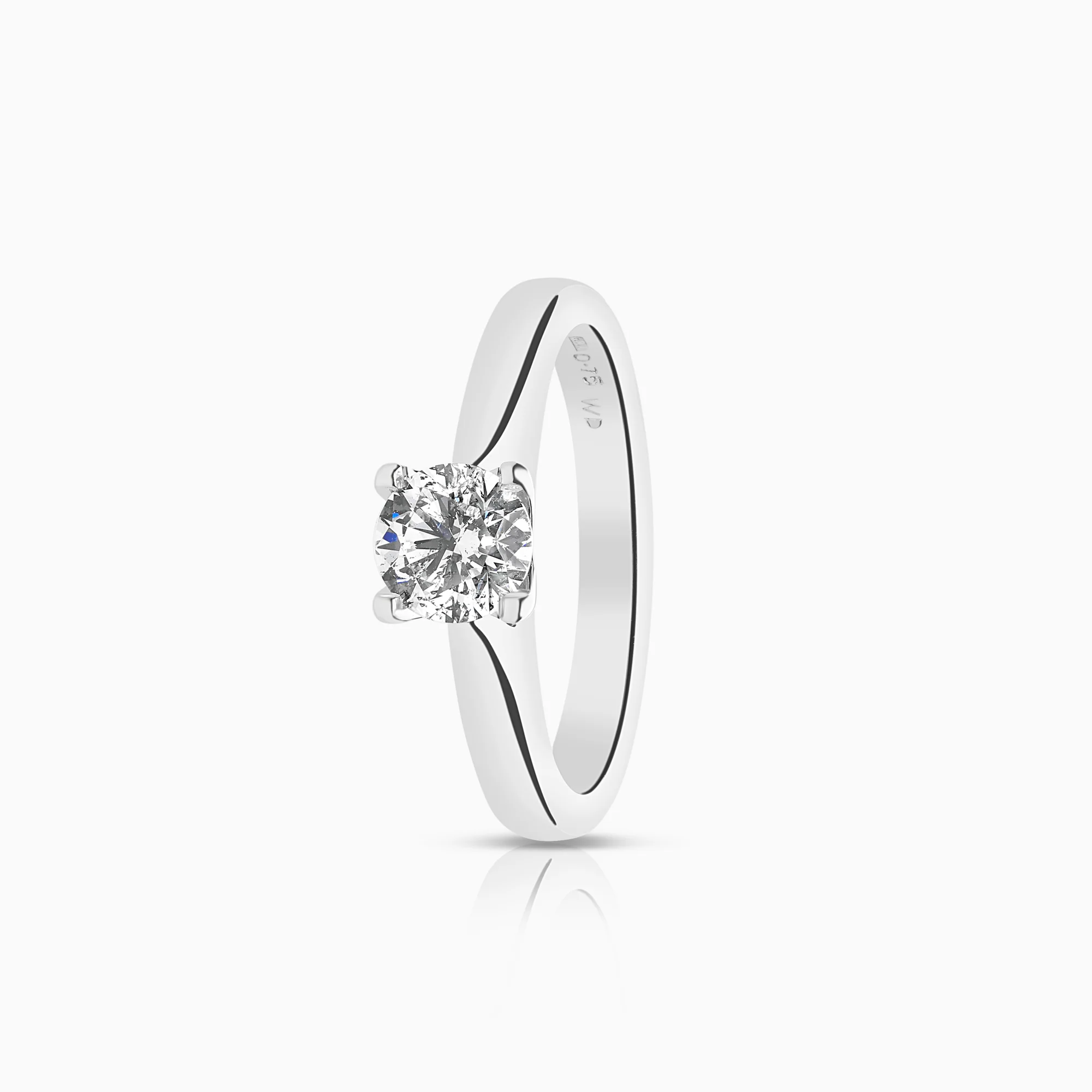 Solitaire ring 0.75ct 18K white gold