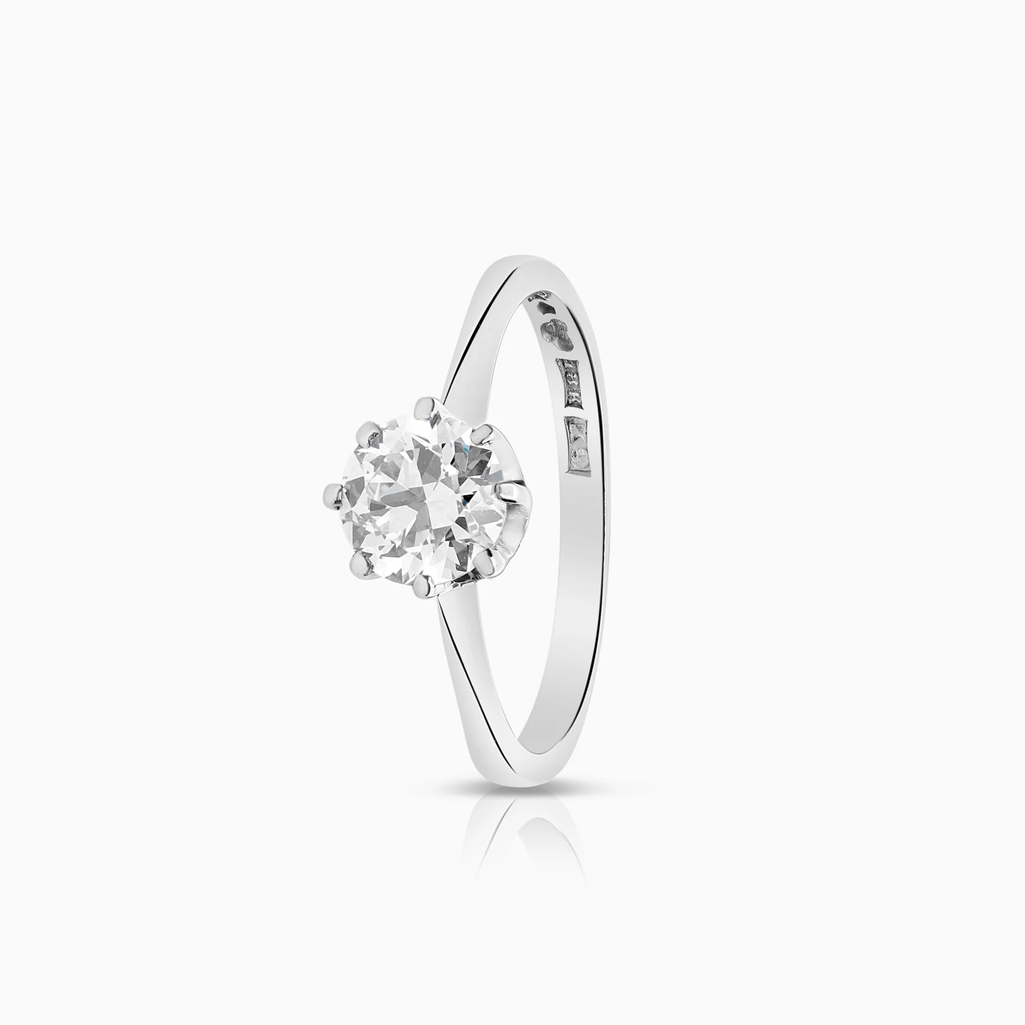 Solitaire ring 0.80ct 18K white gold