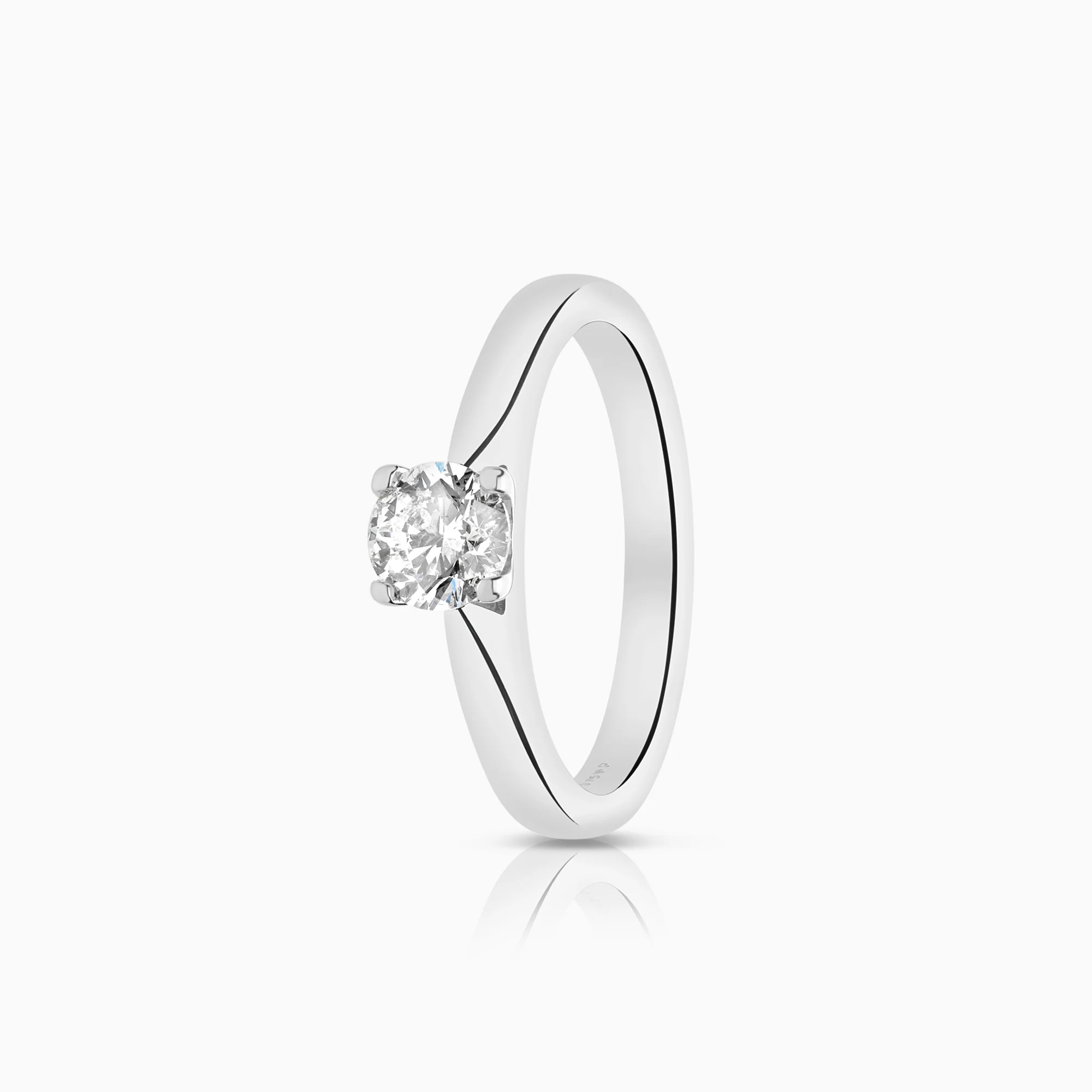 Solitaire ring 0.75ct 18K white gold