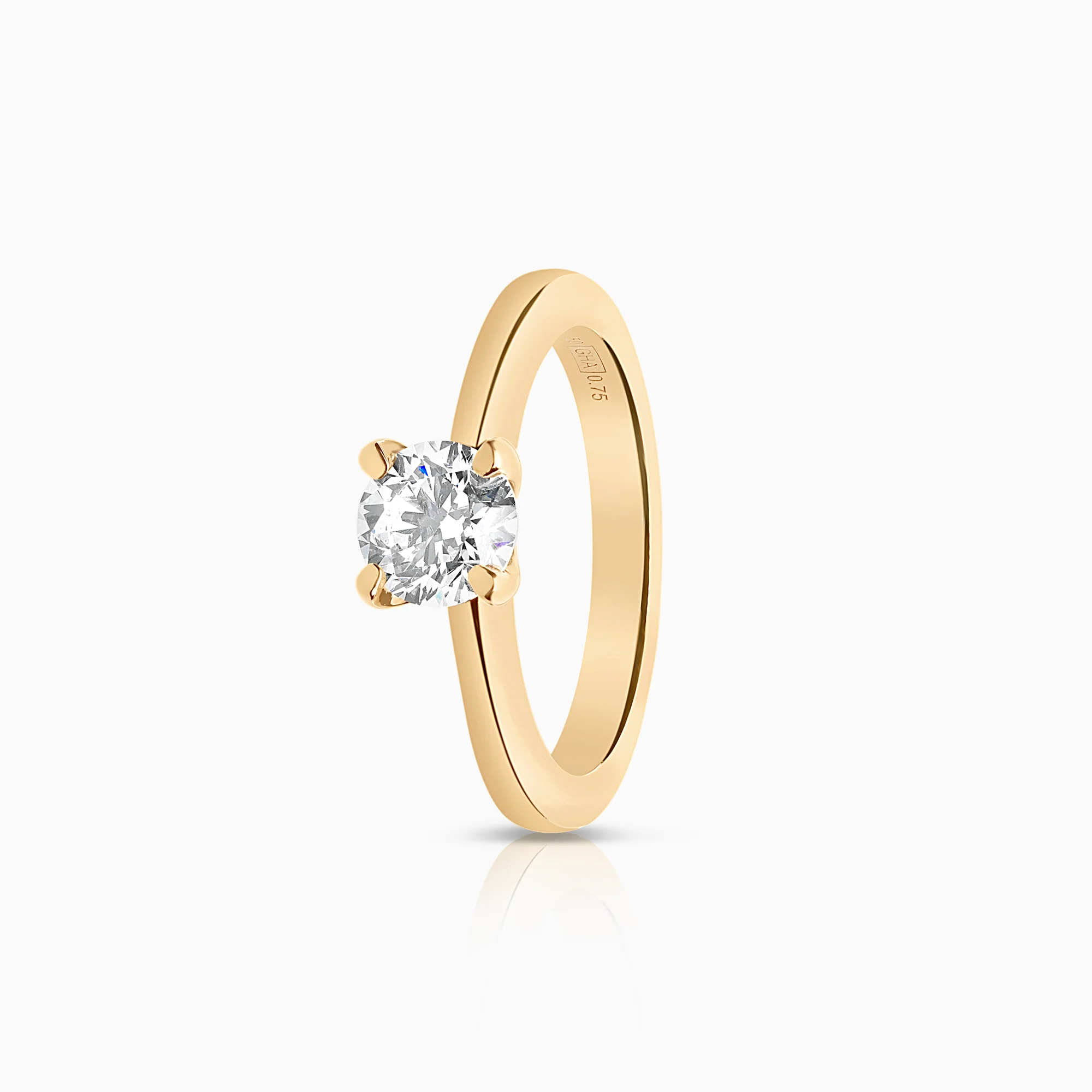Solitaire ring 0.79ct 18K gold