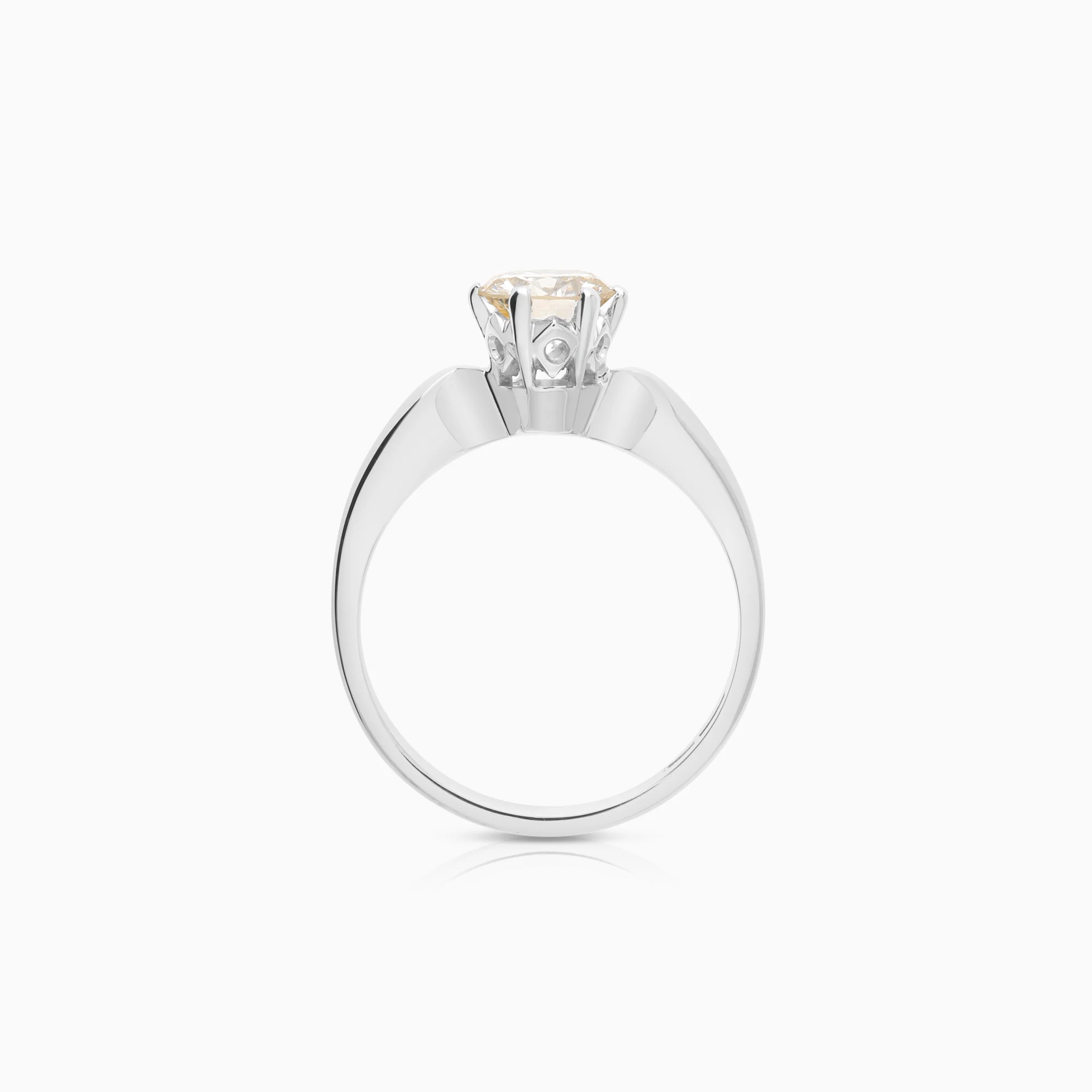 Solitaire ring 0.90ct 18K white gold - Image 2