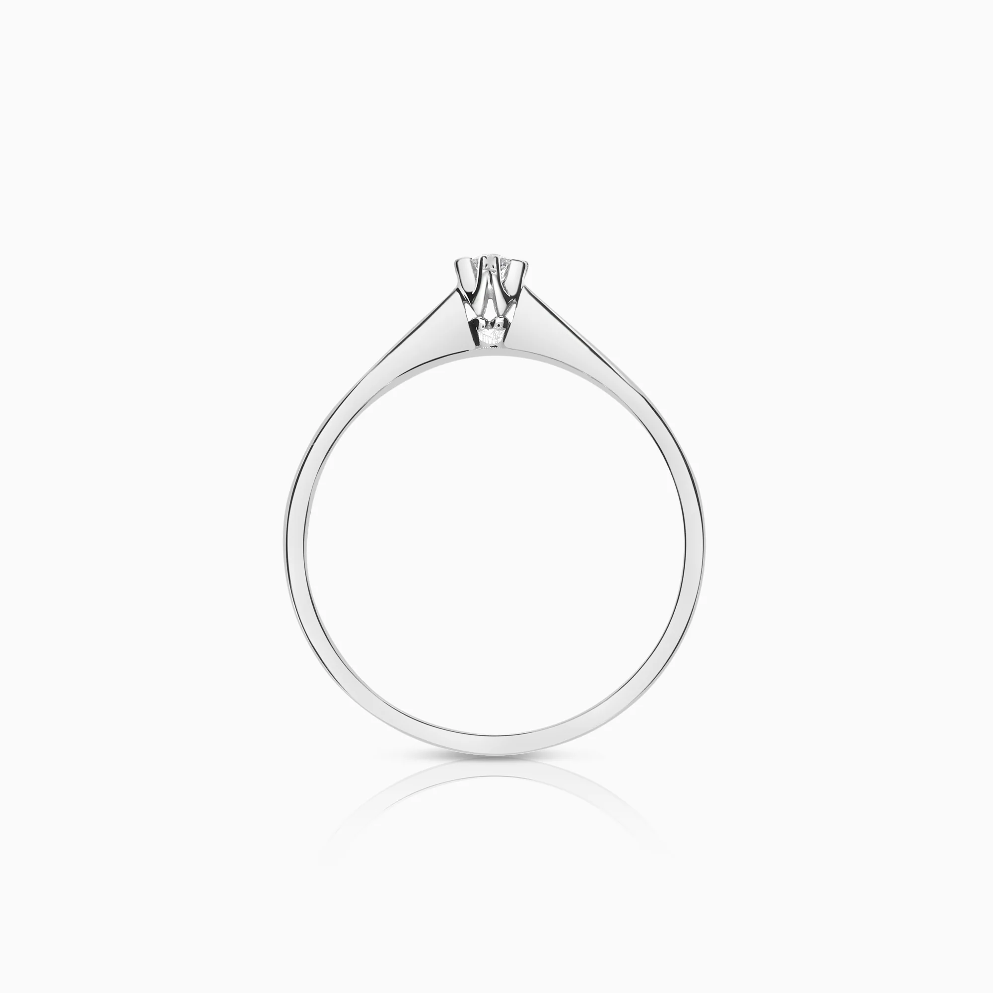 Solitaire ring 0.03ct 18K white gold - Image 2