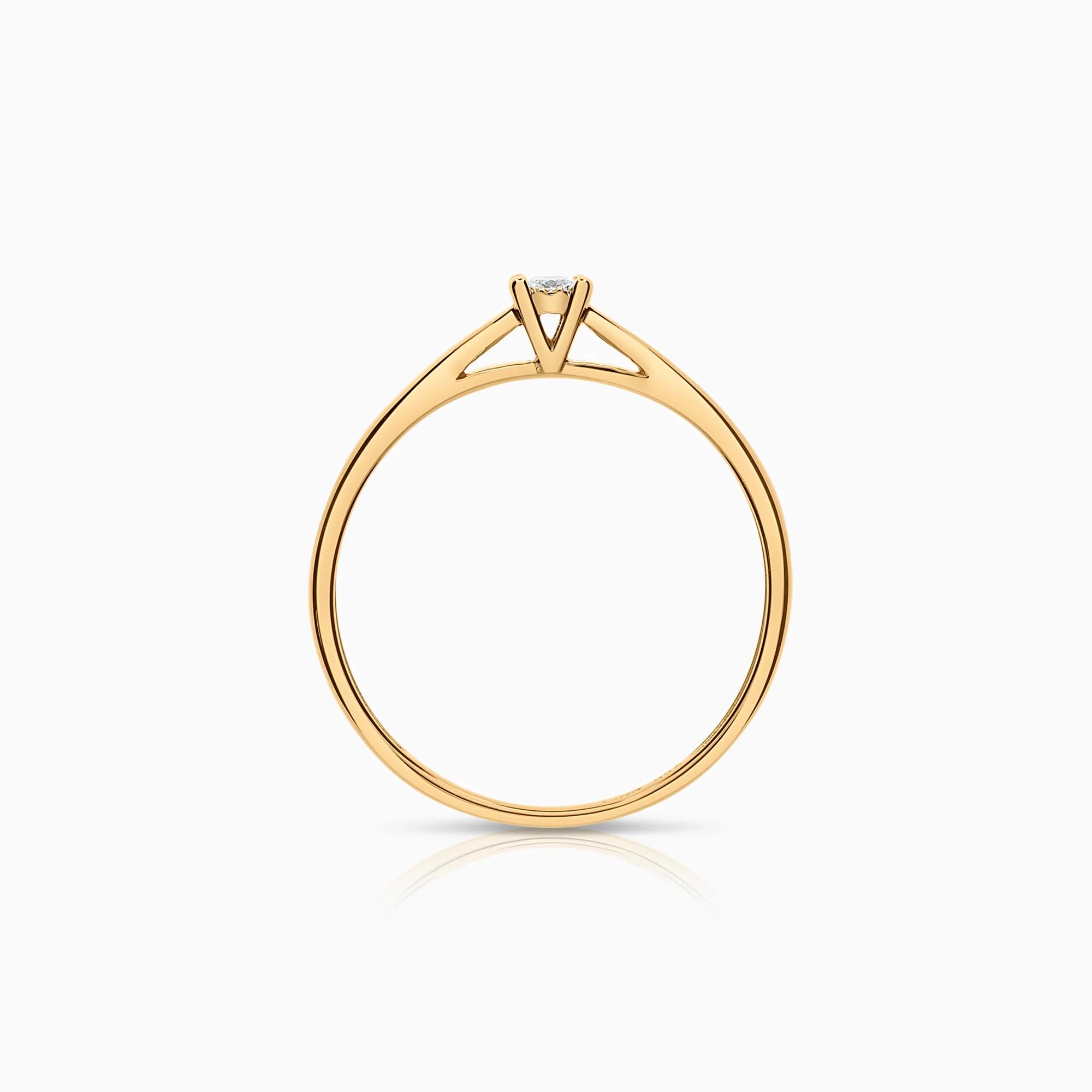 Solitaire ring 0.04ct 18K gold - Image 2