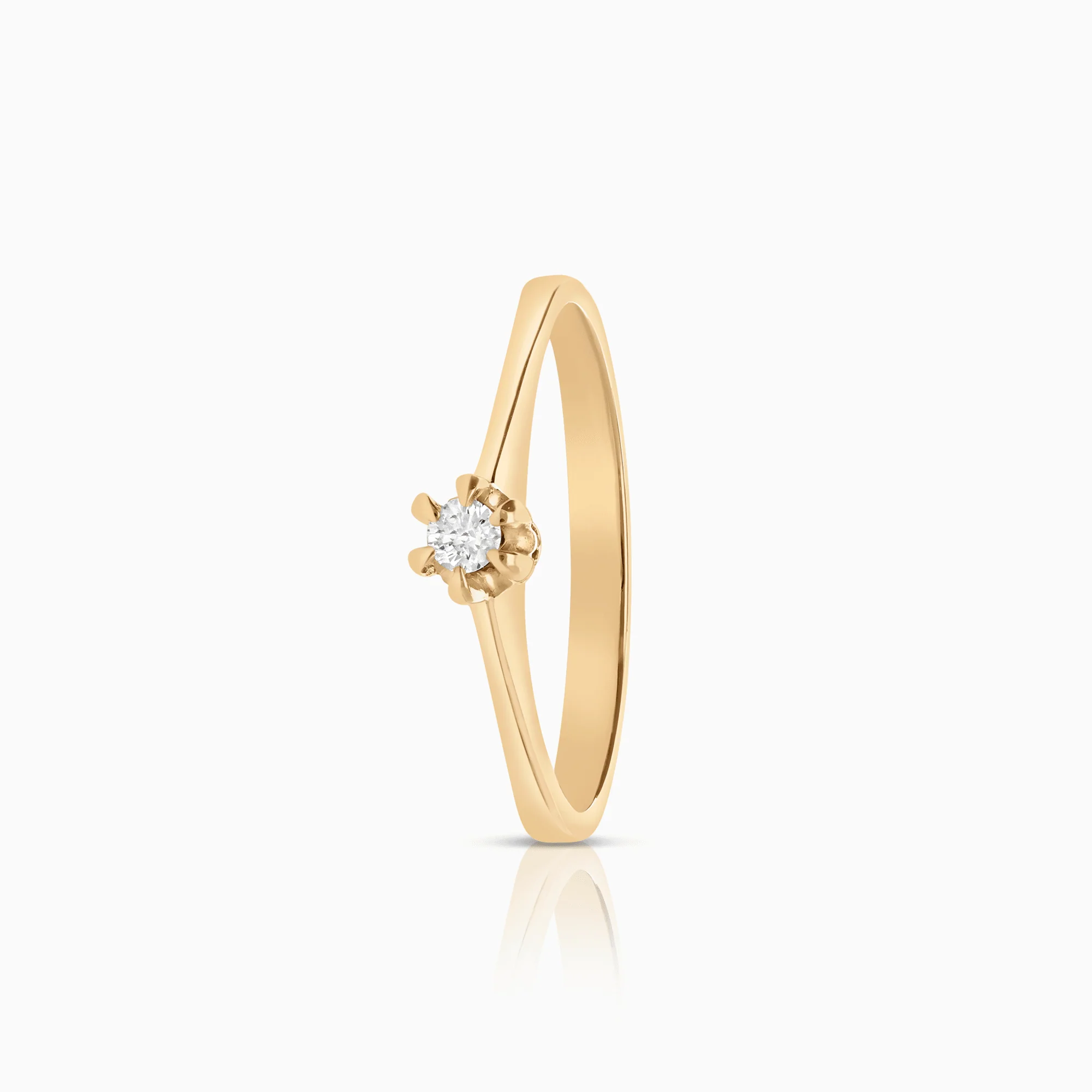 Solitaire ring 0.05ct 18K gold