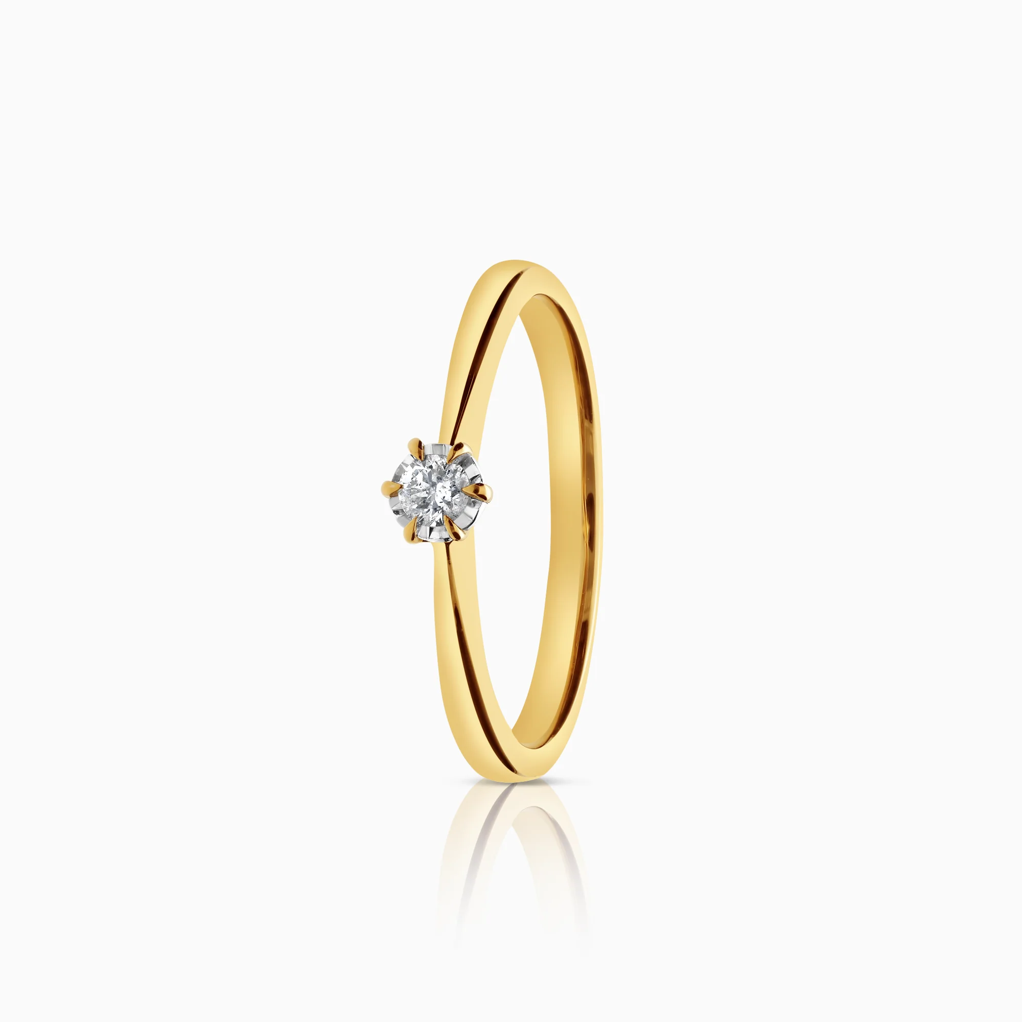 Solitaire Ring 0.06ct 18K Gold