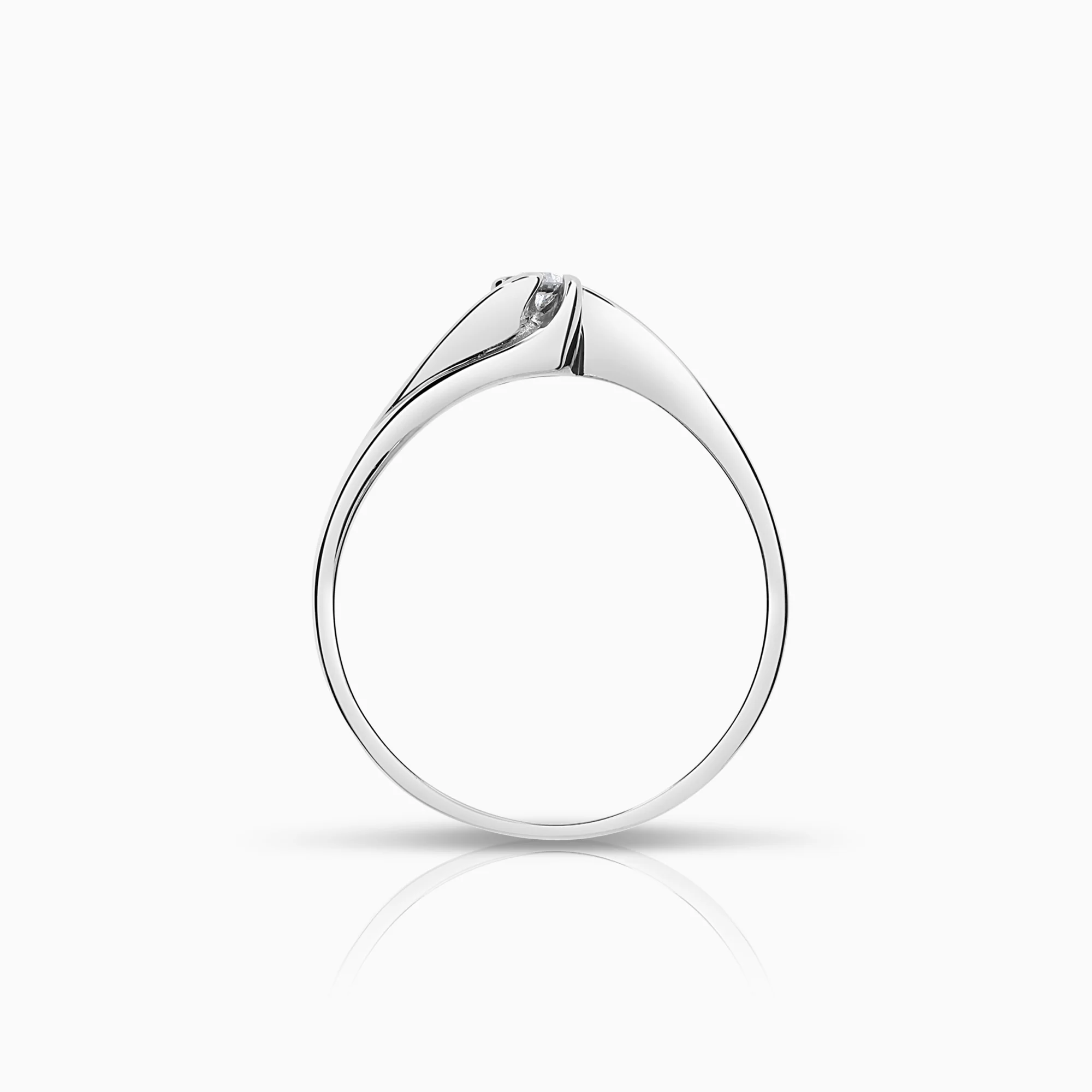 Solitaire ring 0.06ct 18K white gold - Image 2