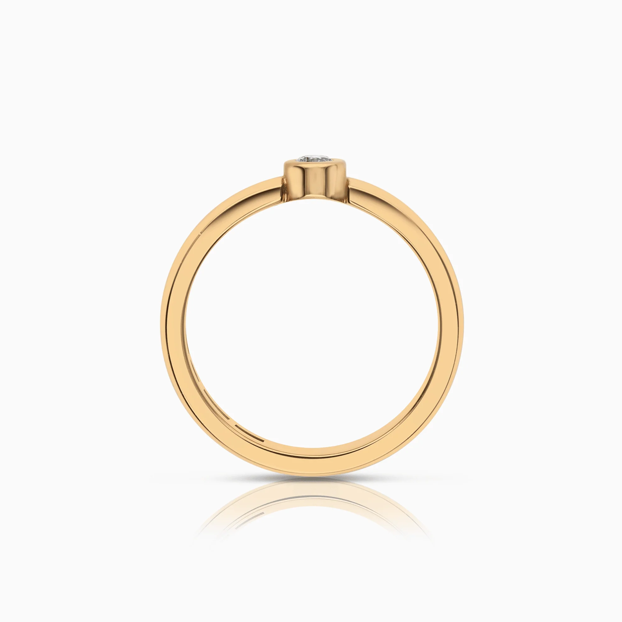 Solitaire ring 0.07ct 18K gold - Image 2