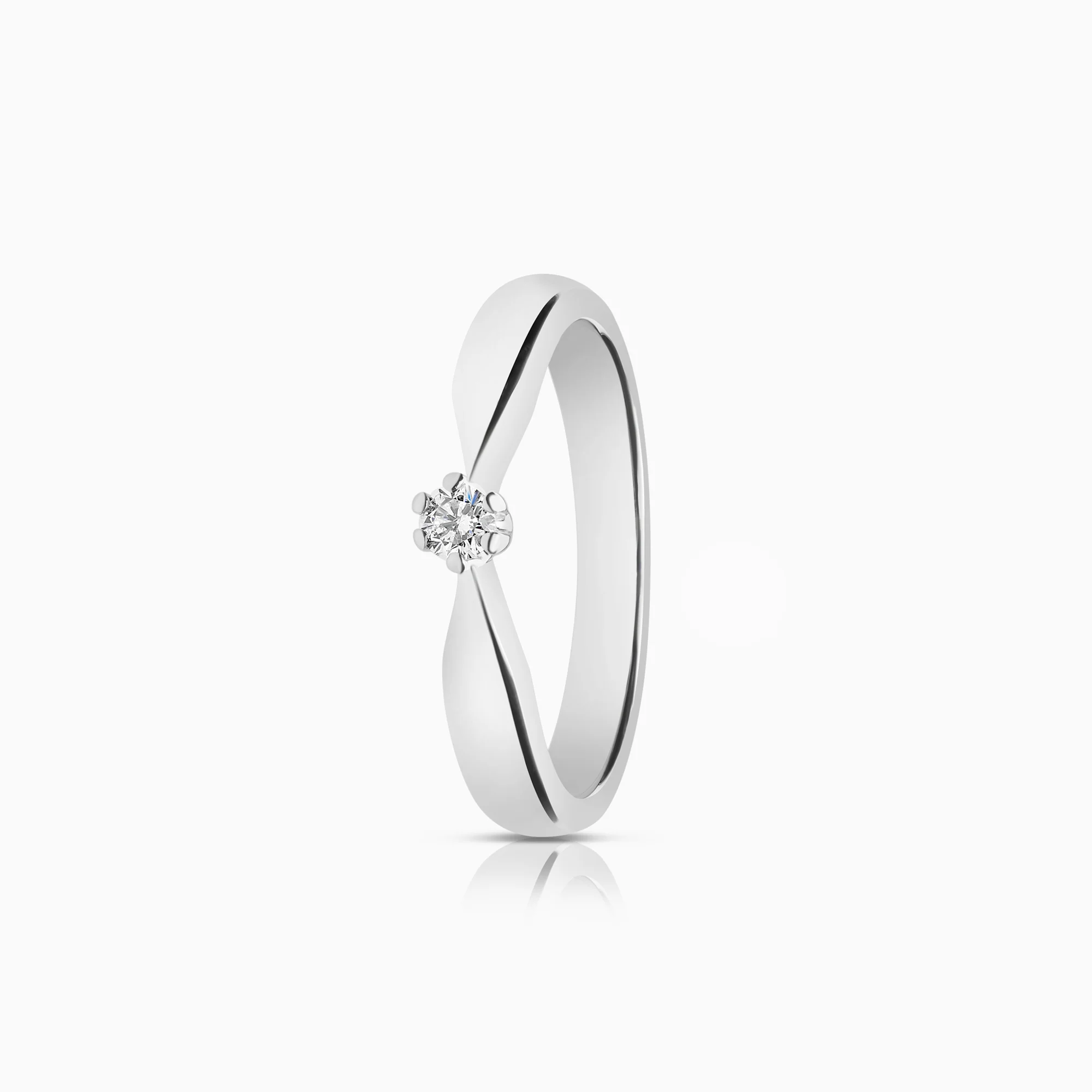 Solitaire ring 0.07ct 18K white gold