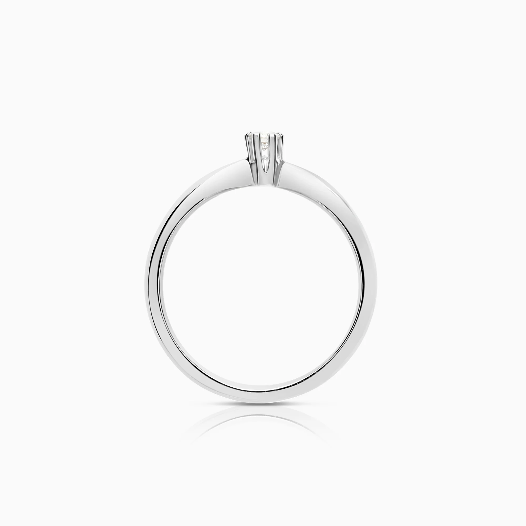 Solitaire ring 0.07ct 18K white gold - Image 2