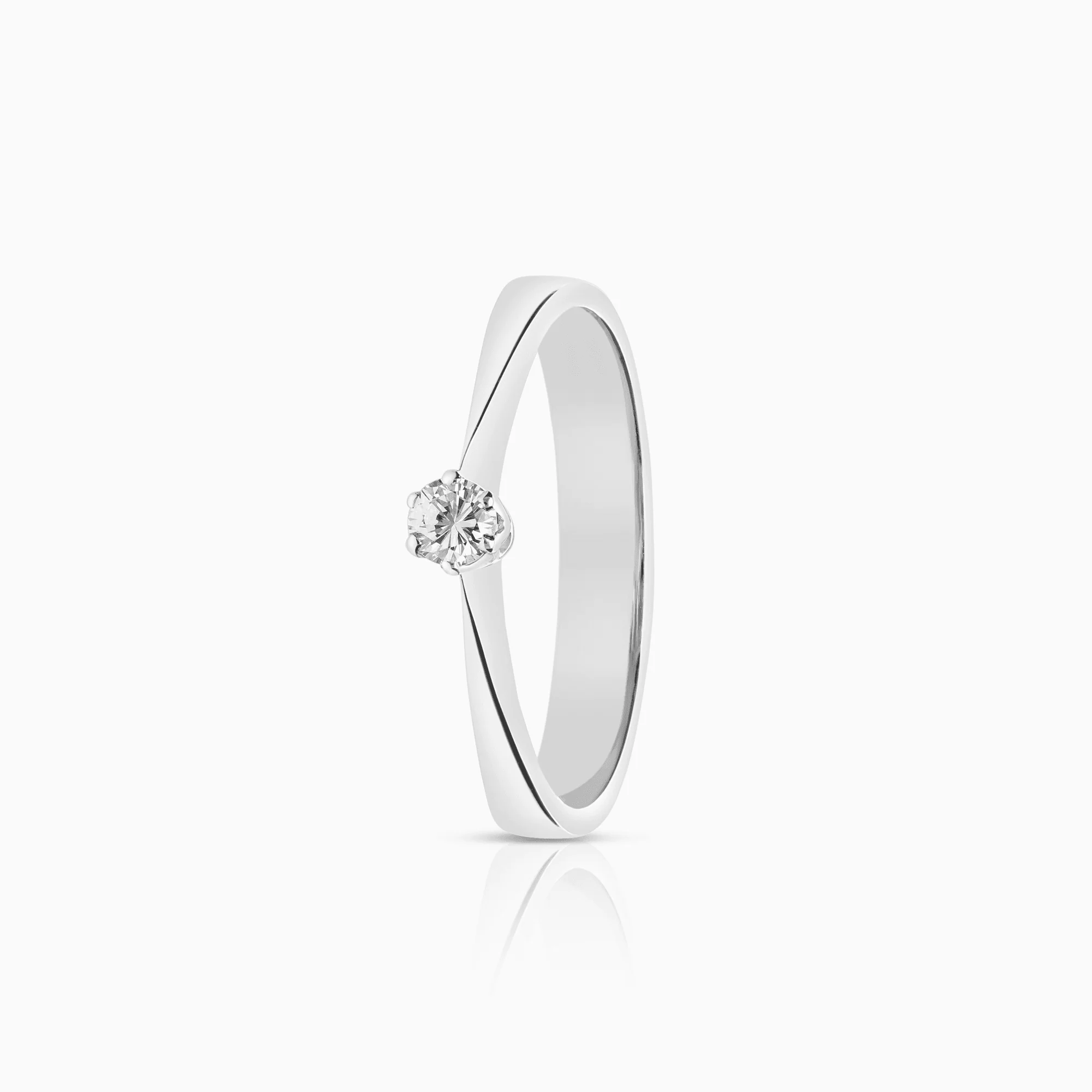 Solitaire ring 0.08ct 18K white gold