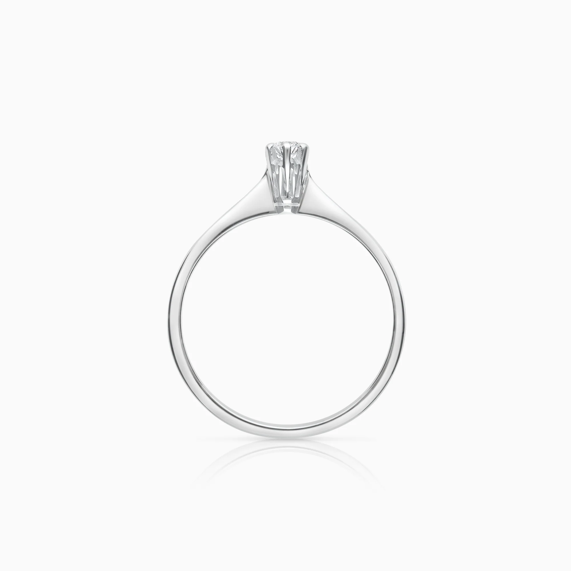 Solitaire ring 0.08ct 18K white gold - Image 2