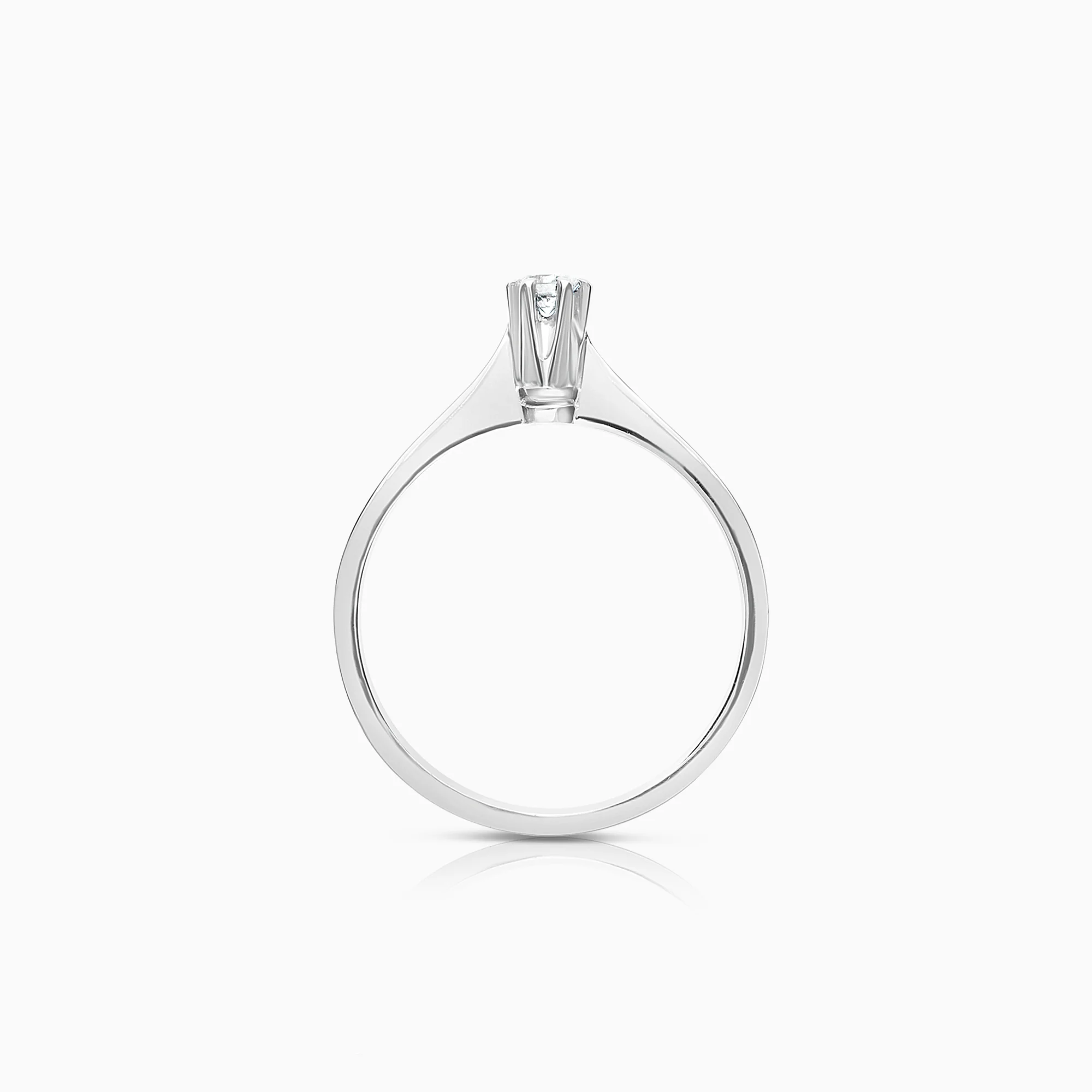 Solitaire ring 0.08ct 18K white gold - Image 2