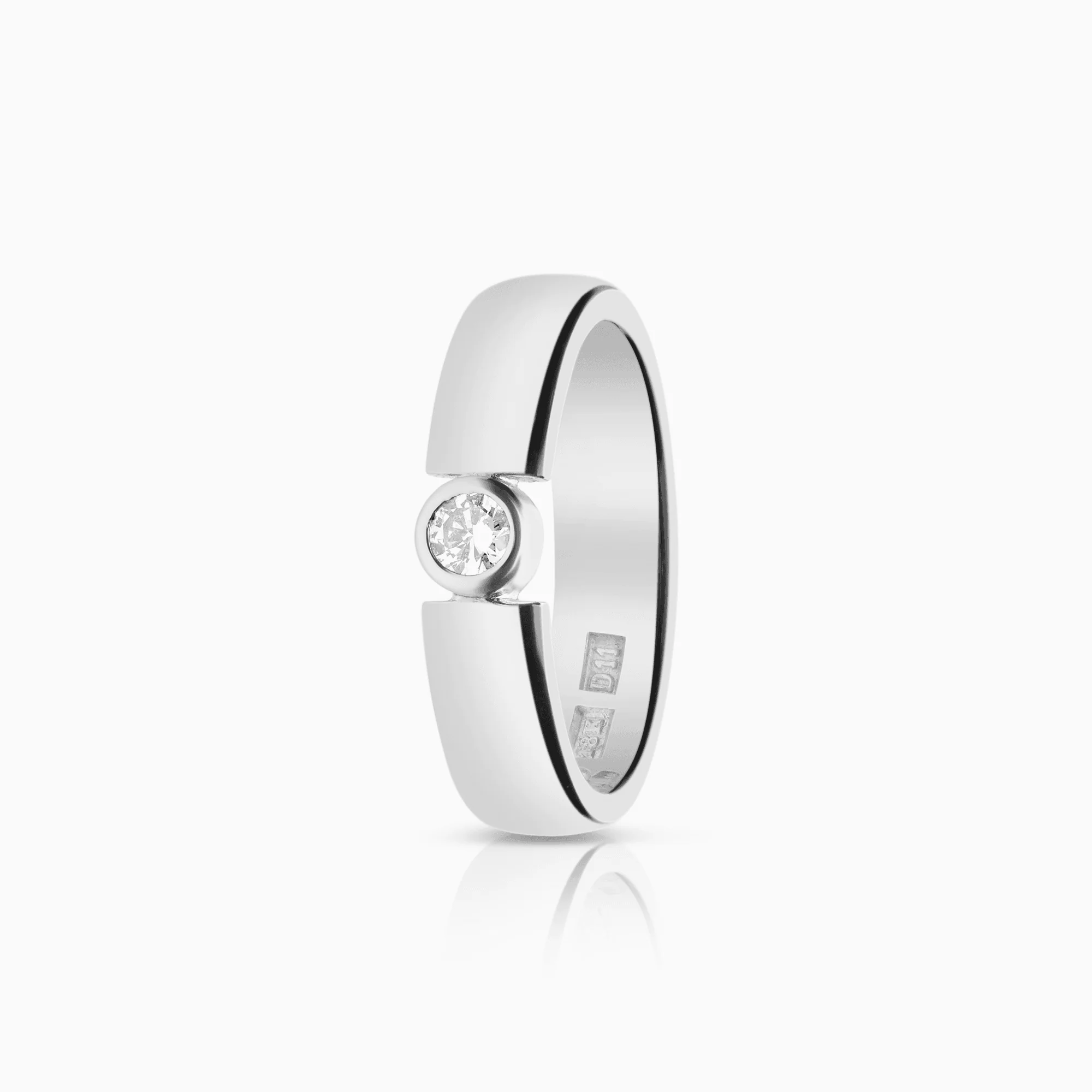 Solitaire Ring 0.09ct 18K White Gold