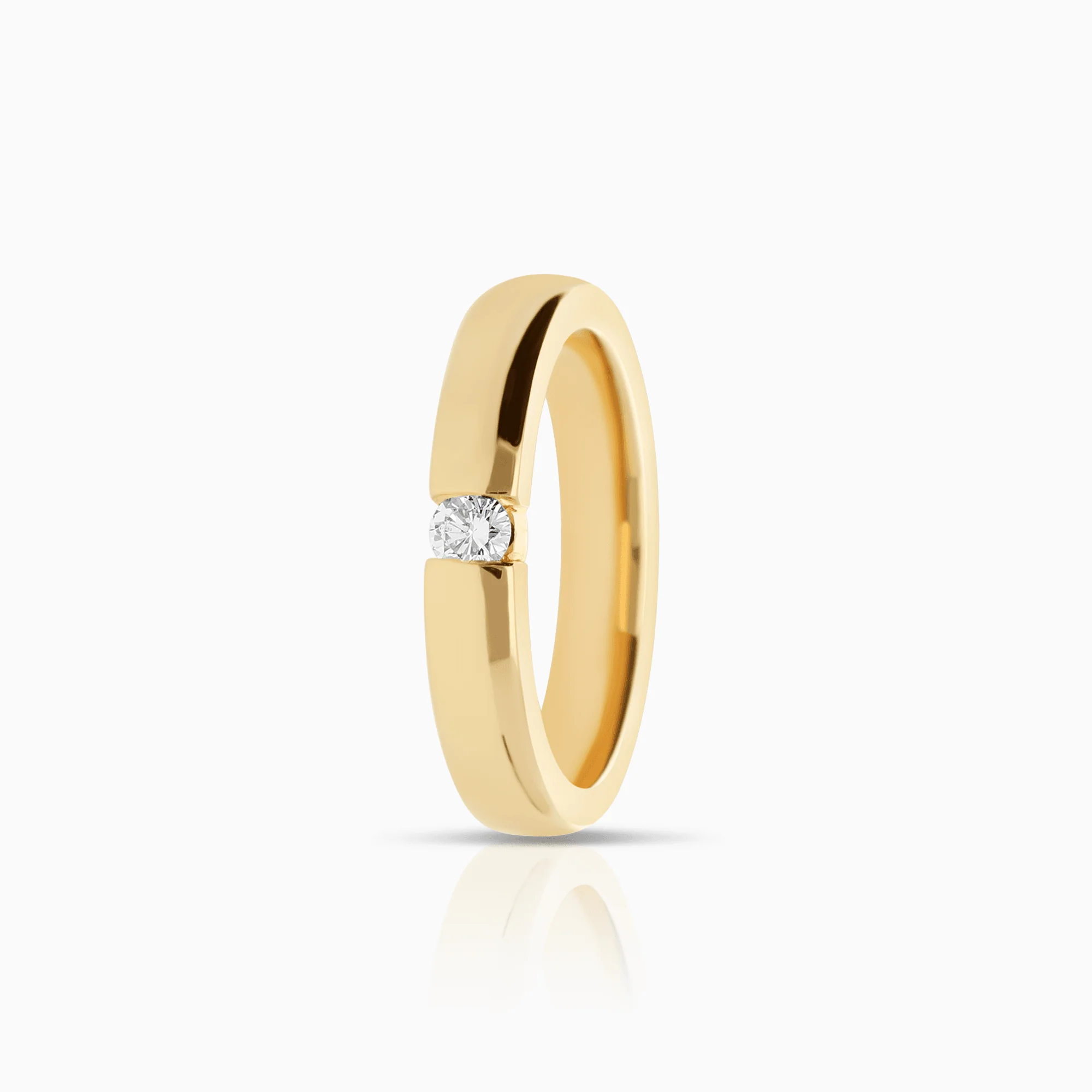 Solitaire ring 0.10ct 18K gold