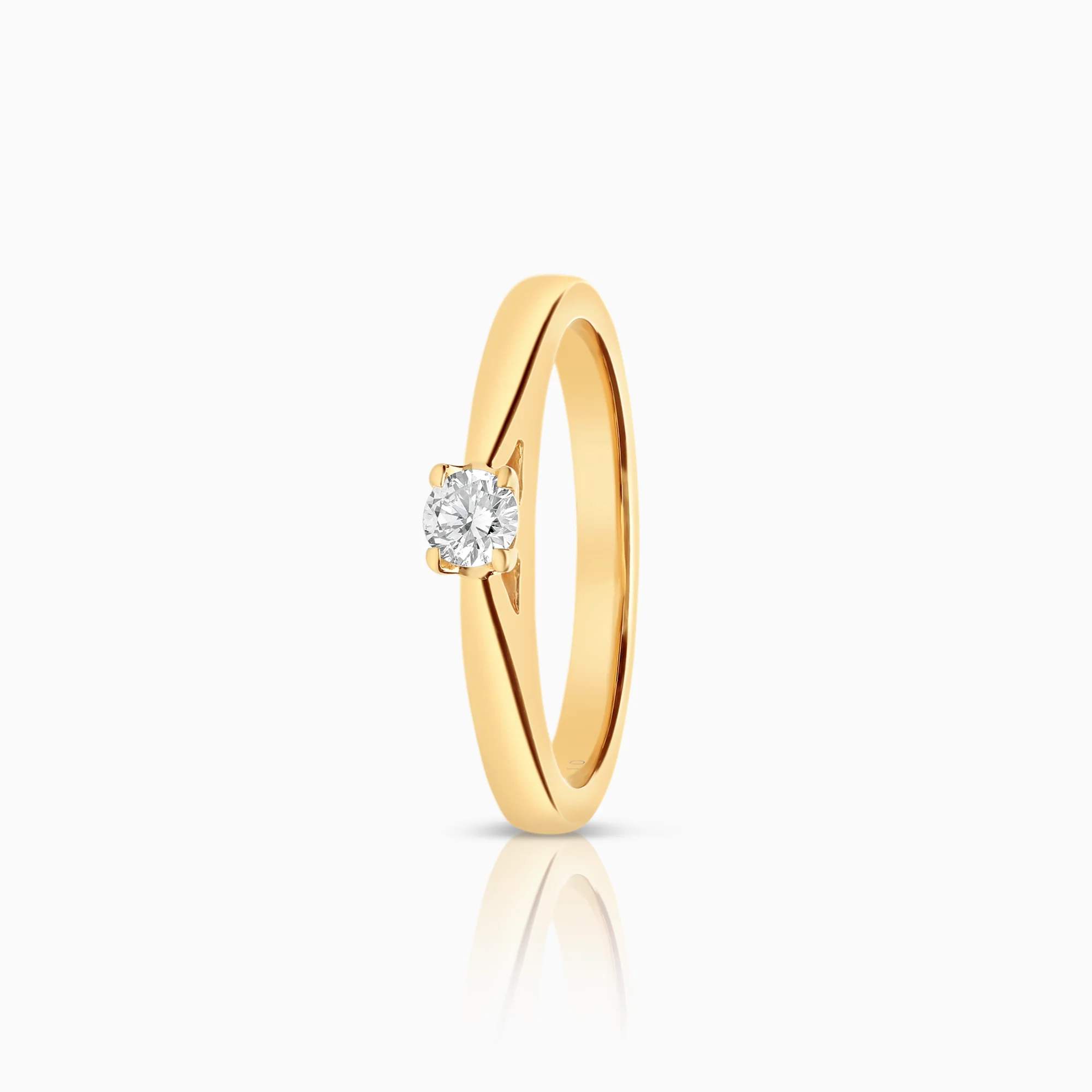 Solitaire ring 0.10ct 18K gold