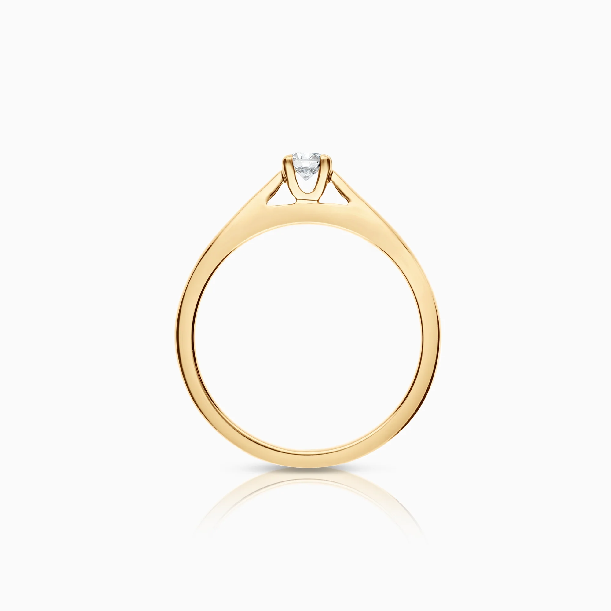 Solitaire ring 0.10ct 18K gold - Image 2