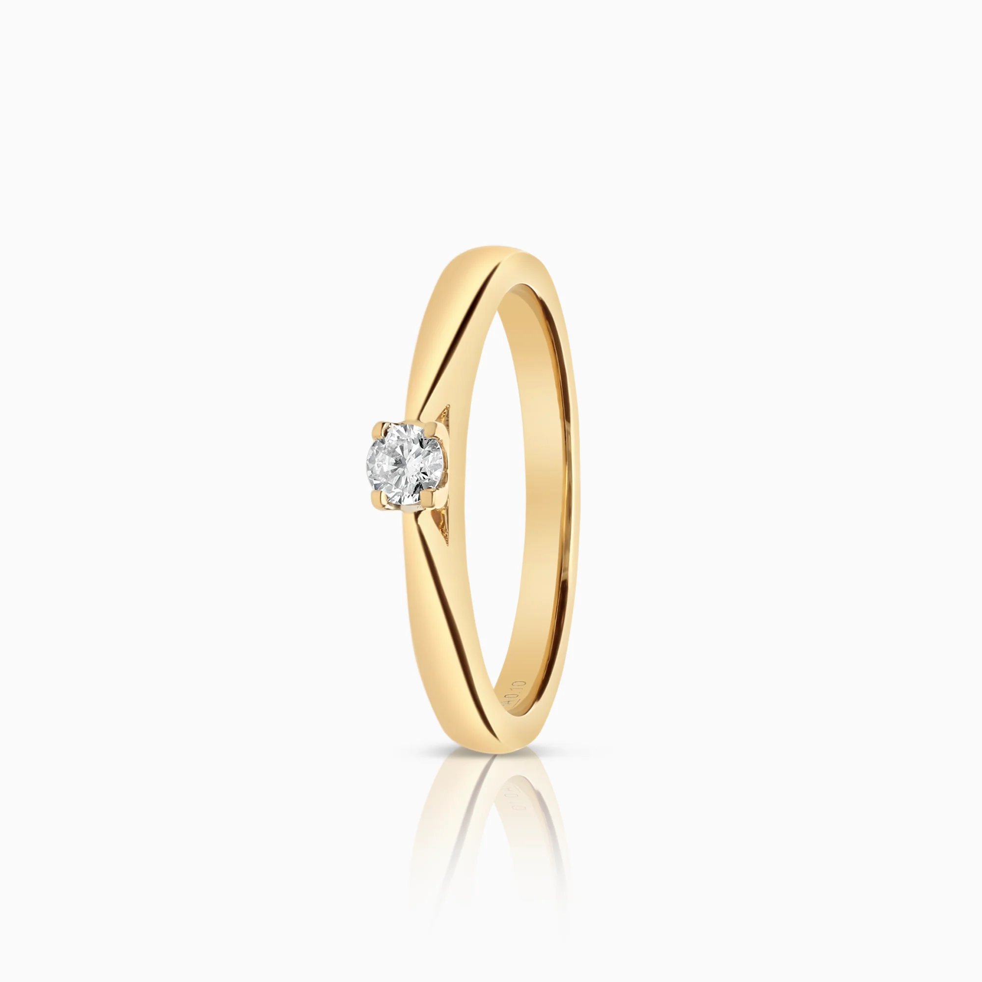 Solitaire ring 0.10ct 18K gold