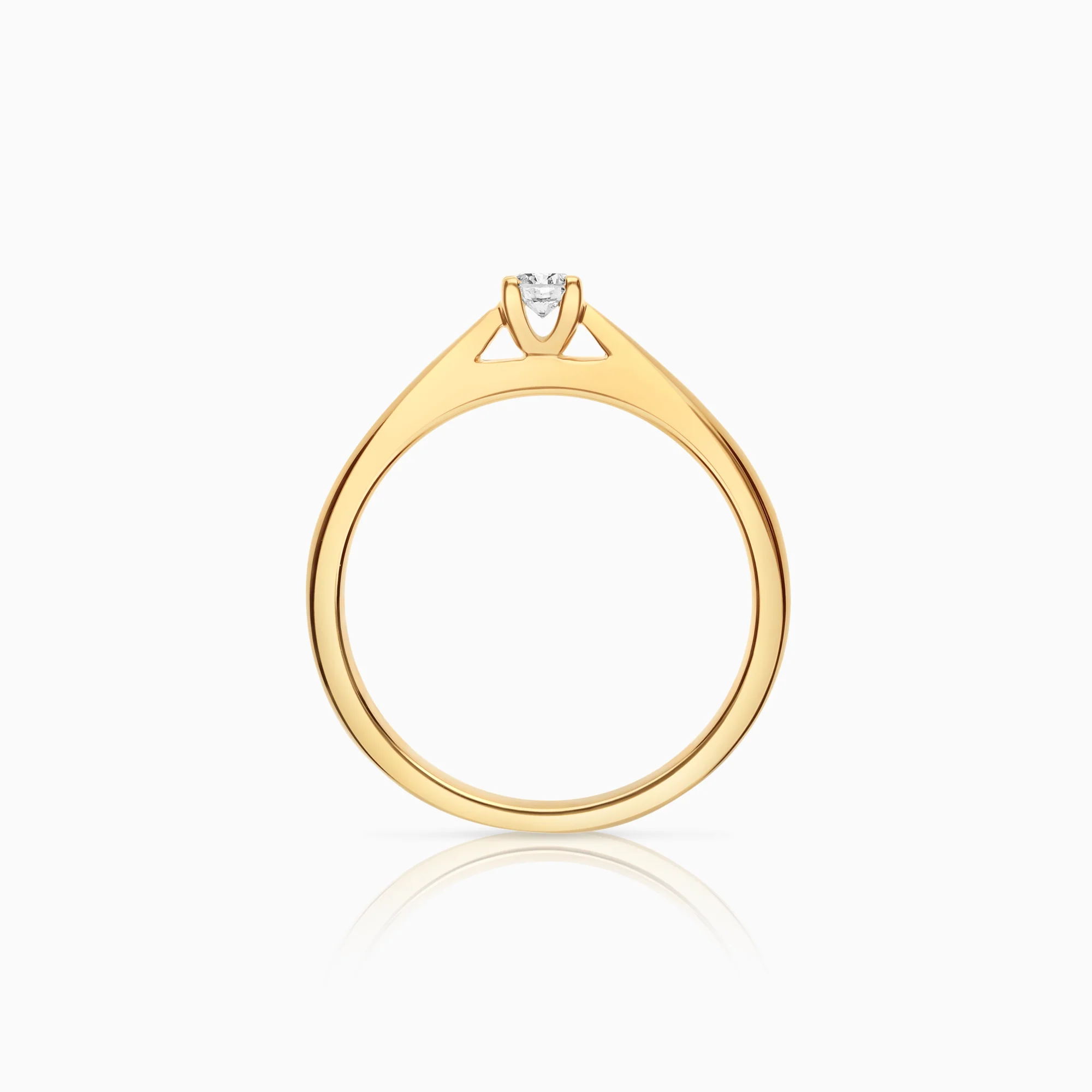 Solitaire ring 0.10ct 18K gold - Image 2