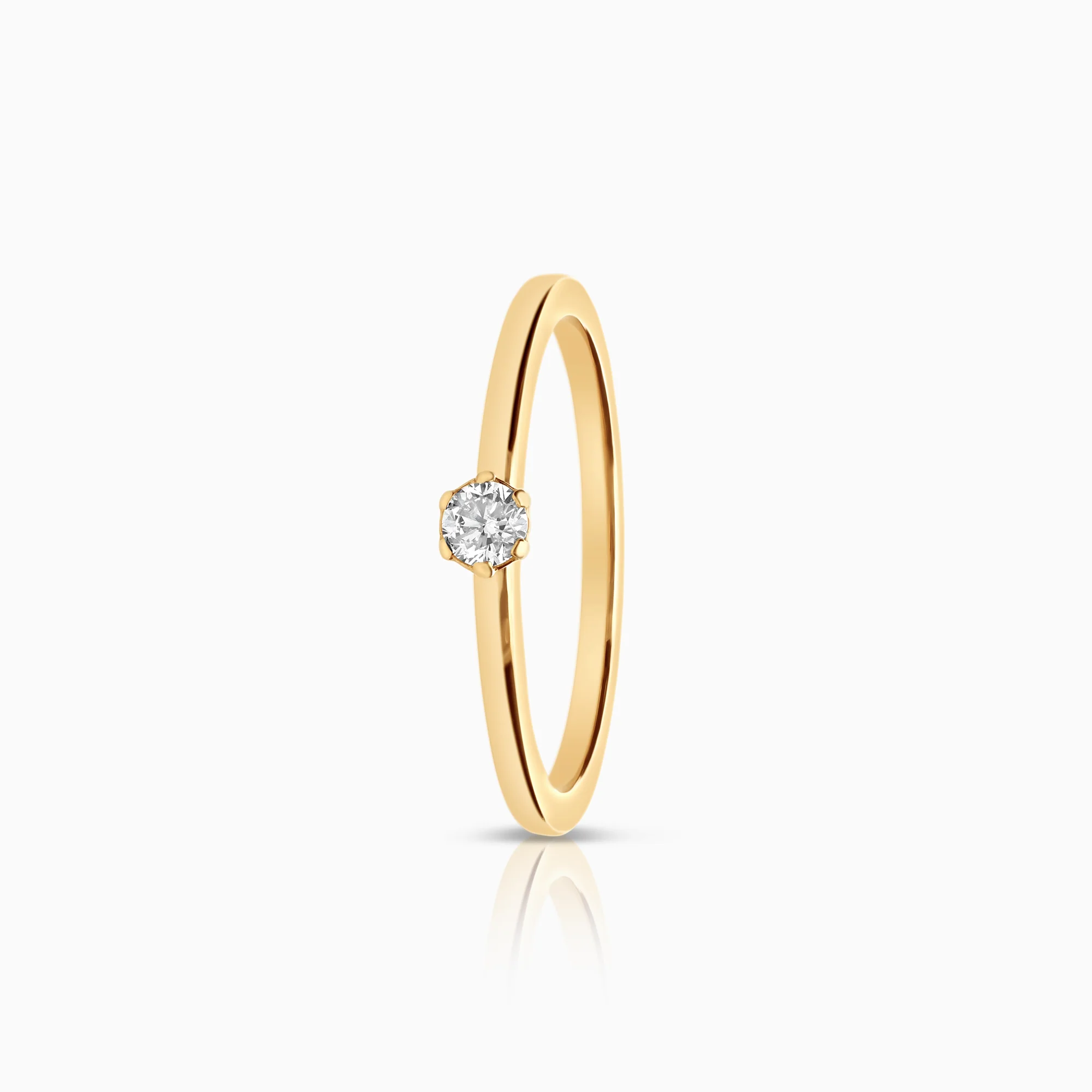 Solitaire ring 0.10ct 18K gold