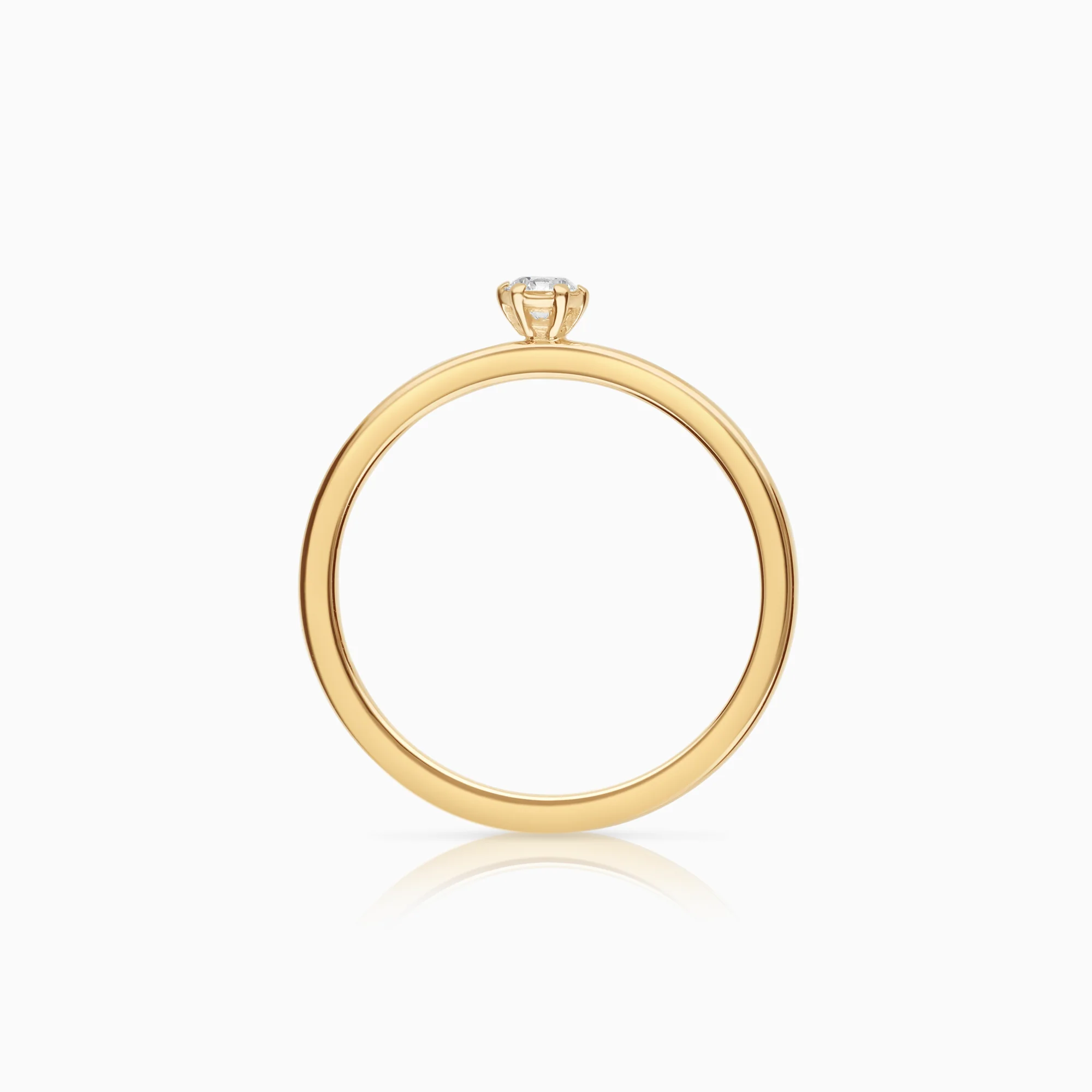 Solitaire ring 0.10ct 18K gold - Image 2